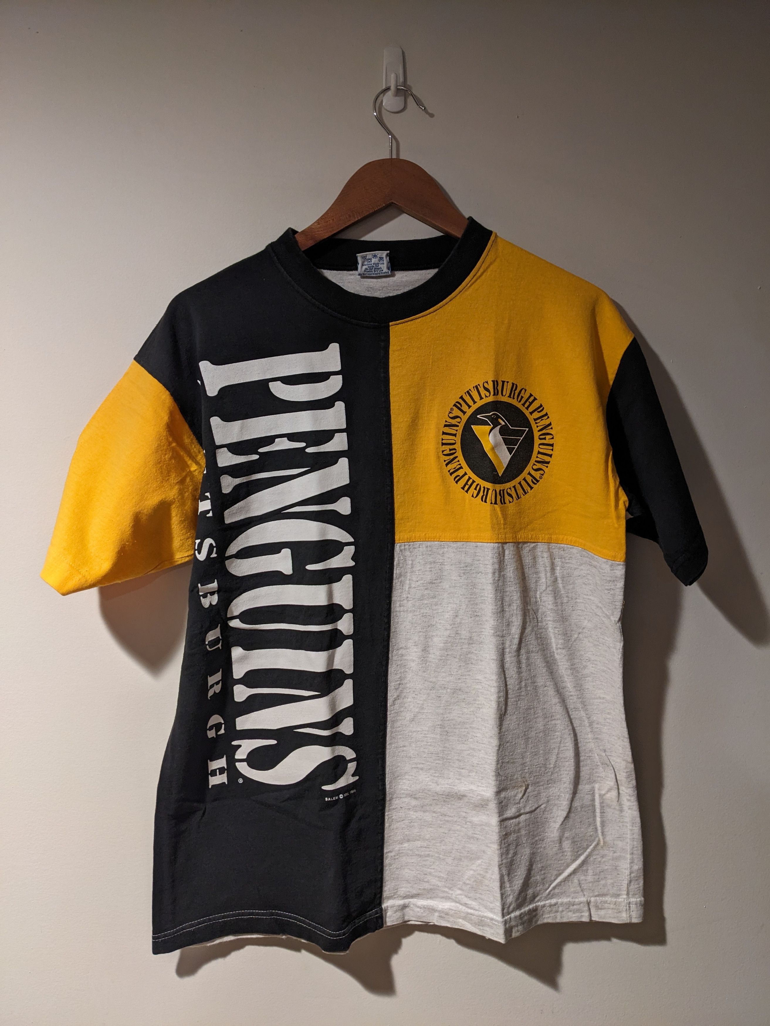 NHL × Salem Sportswear × Vintage Vintage 1994 Pittsburgh Penguins Salem Sportswear T-Shirt Size US M / EU 48-50 / 2 - 1 Thumbnail