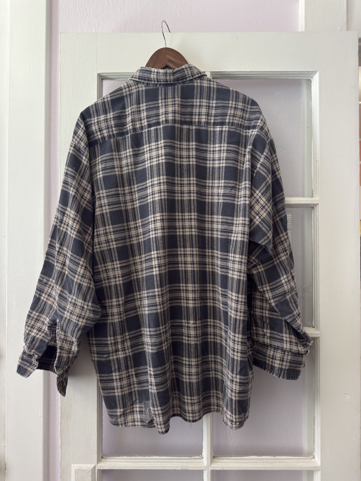 Vintage Sunfaded & Distressed Grunge Flannel Size US XL / EU 56 / 4 - 4 Thumbnail