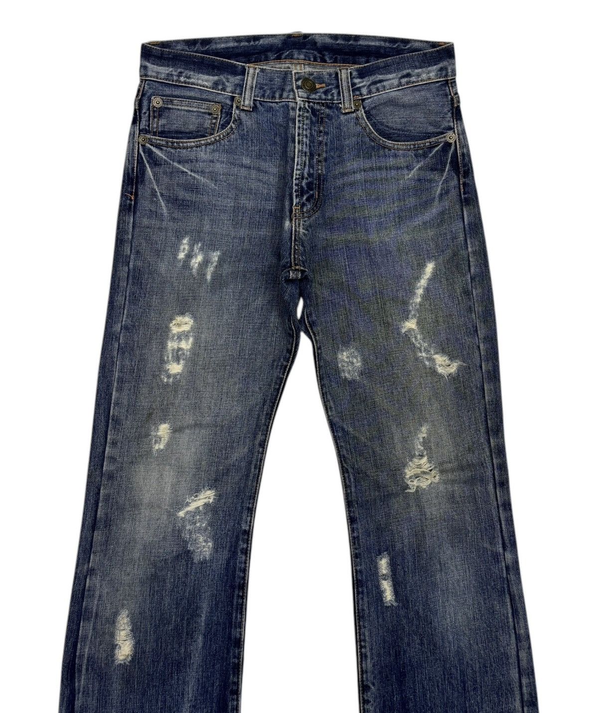 If Six Was Nine Vintage Skulls Ripped Japanese Denim Flare Jeans PPFM style Size US 32 / EU 48 - 7 Thumbnail