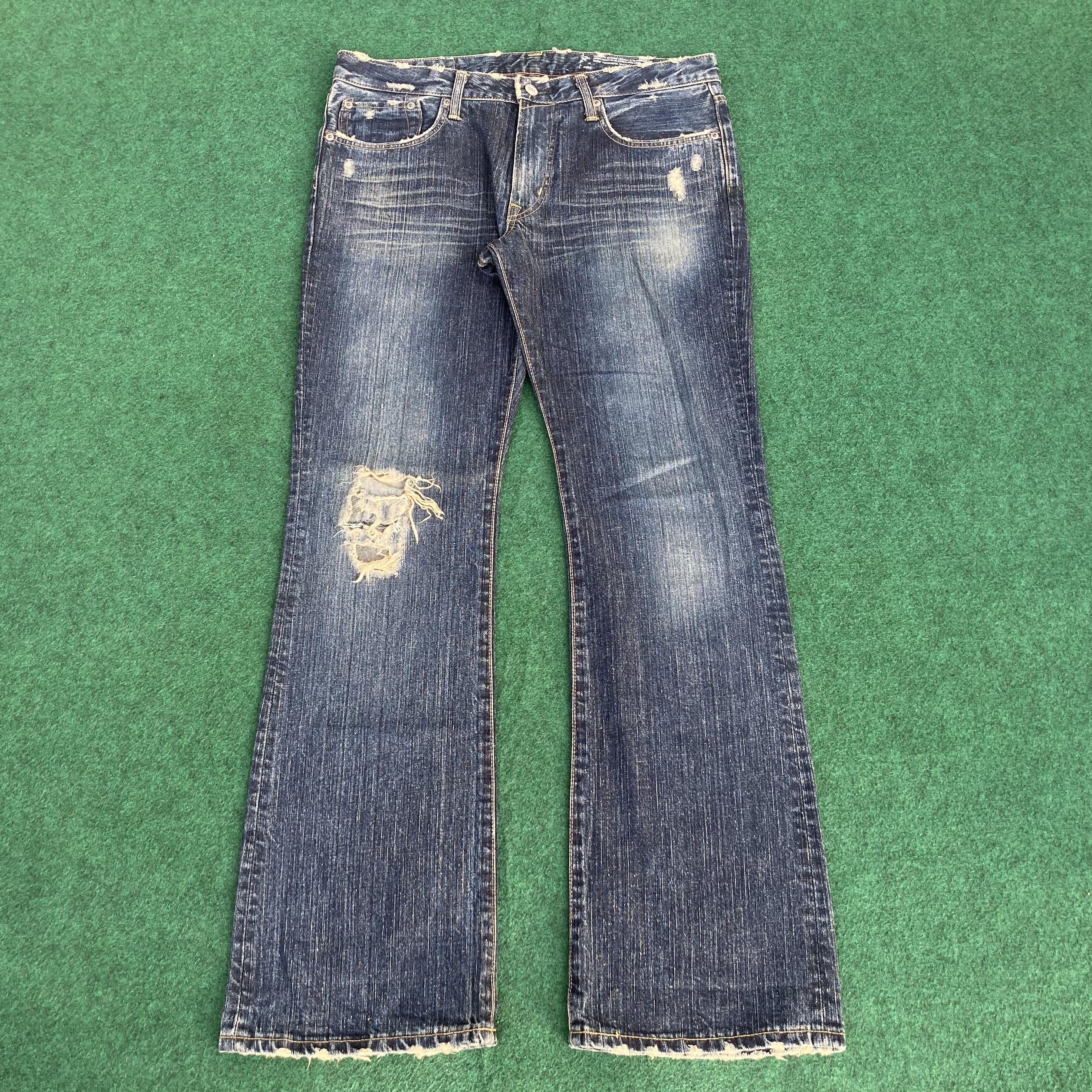 Edwin × Japanese Brand × Vintage Vtg Edwin 511R Faded Flared Denim Bootcut Jeans Size US 35 - 1 Thumbnail