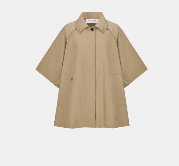 Dior o1w1db10225 417C42A3 Cape-Effect Peacoat in Beige Size M / US 6-8 / IT 42-44 - 1 Thumbnail