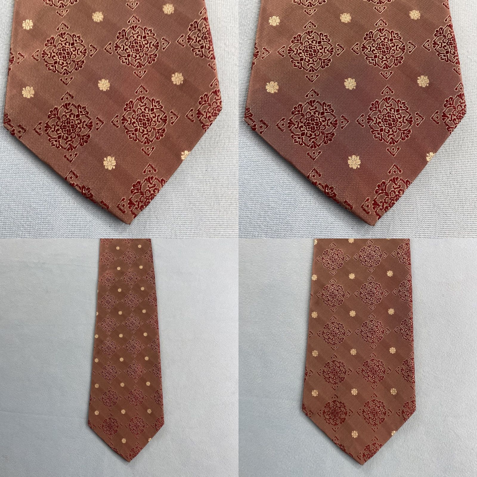 Kenneth Cole VINTAGE Kenneth Cole NY Silk Tie Geometric Deco Dot Rose Red Pink 4x56 Capsule Wide Necktie Men Size ONE SIZE - 8 Thumbnail