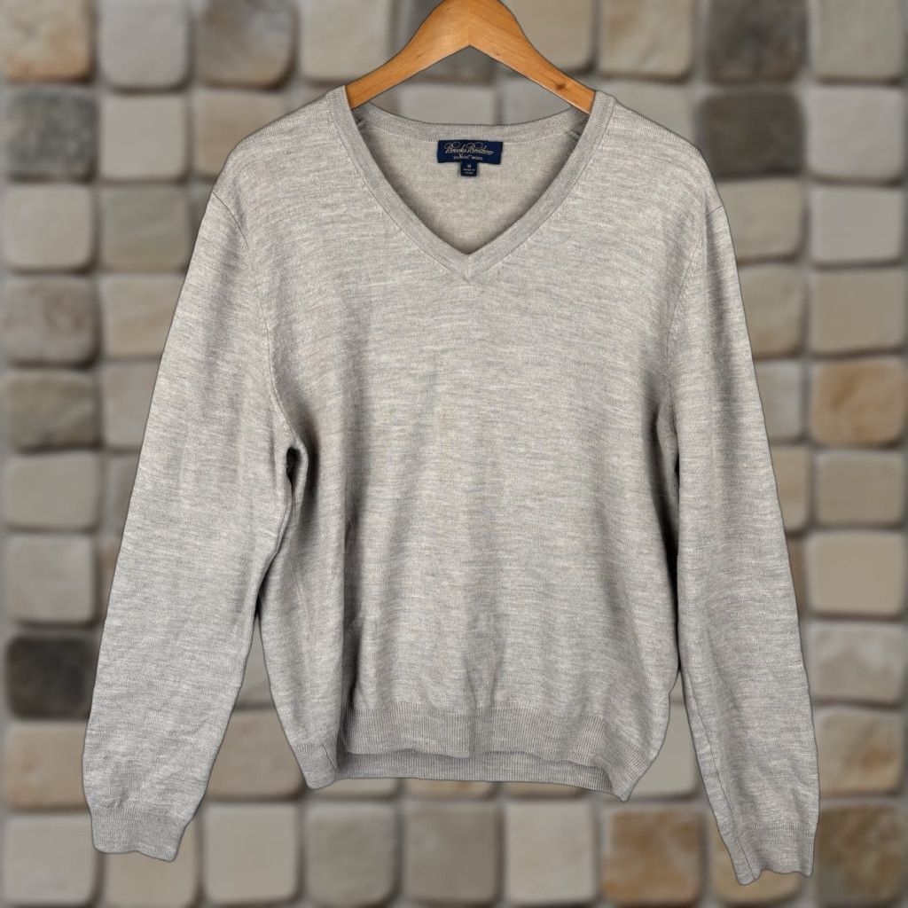 Brooks Brothers Brook Brothers Sweater Mens M Beige V-Neck Wool Pullover Preppy Knit Size US M / EU 48-50 / 2 - 1 Thumbnail