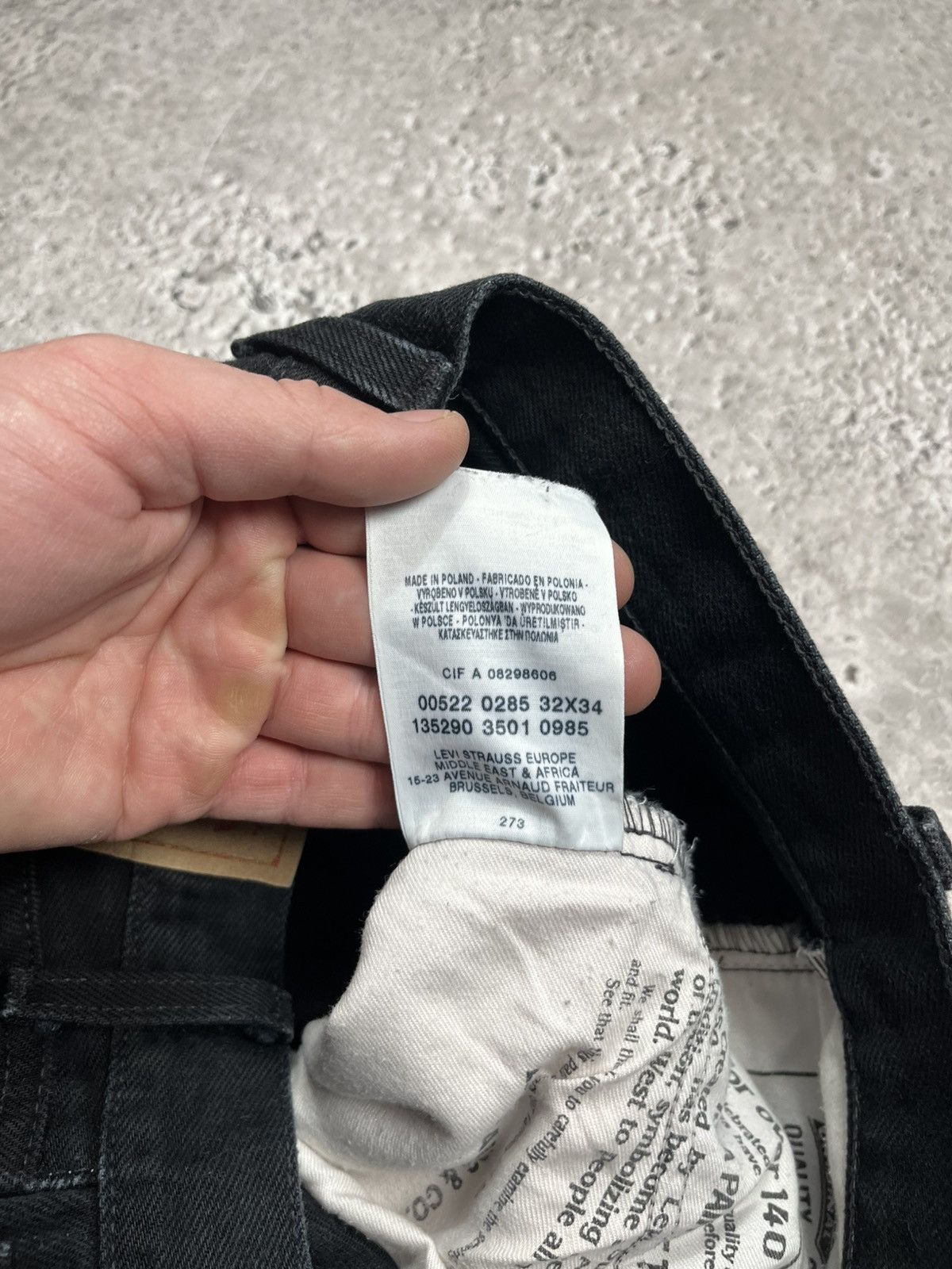 Levi's Levi’s 522 Black Jeans W32 L34 Straight Fit Made in Poland Size US 32 / EU 48 - 12 Thumbnail