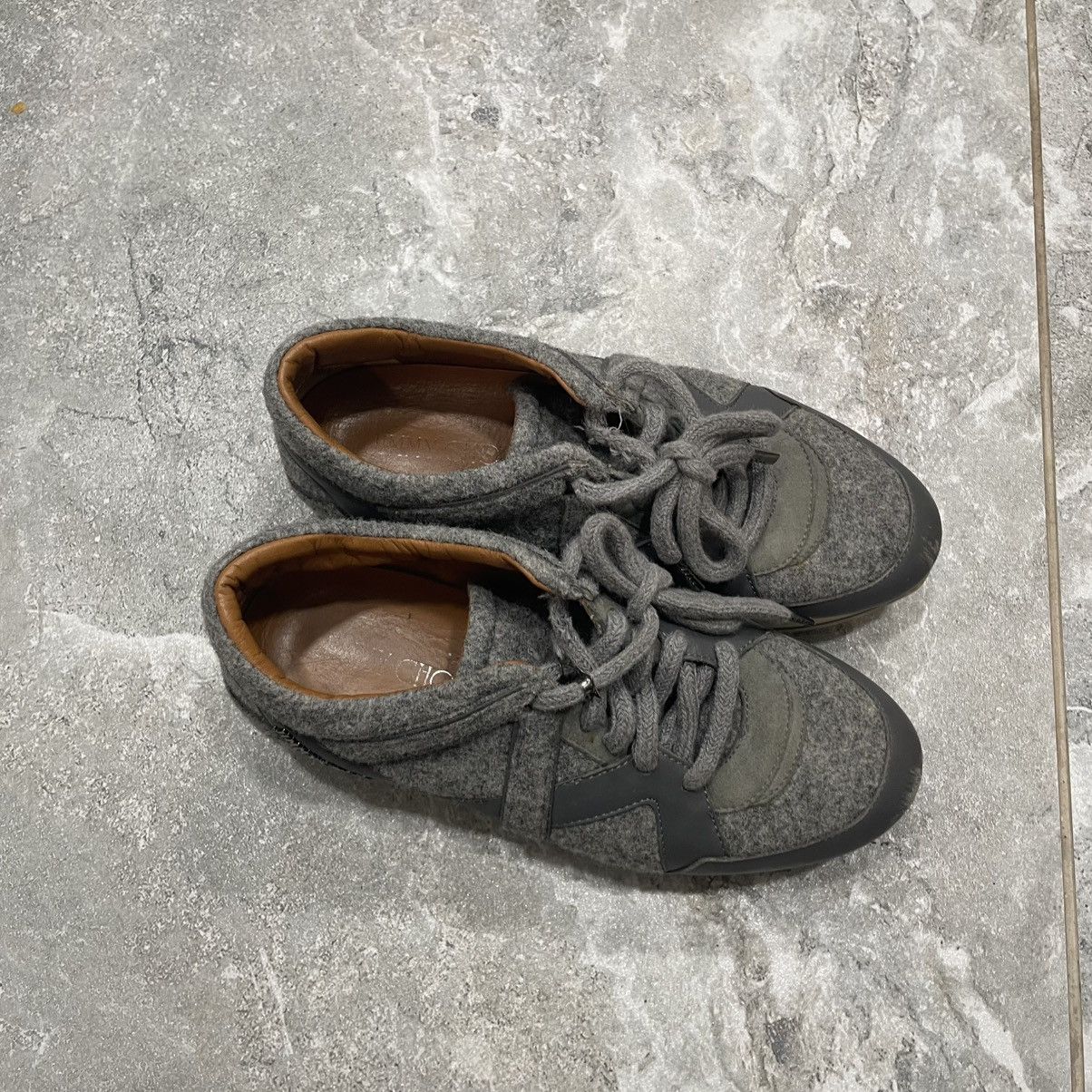 Jimmy Choo Jimmy Choo Grey Wool Leather Trim Low Top Sneakers shoes Size US 5 / EU 37 - 5 Thumbnail