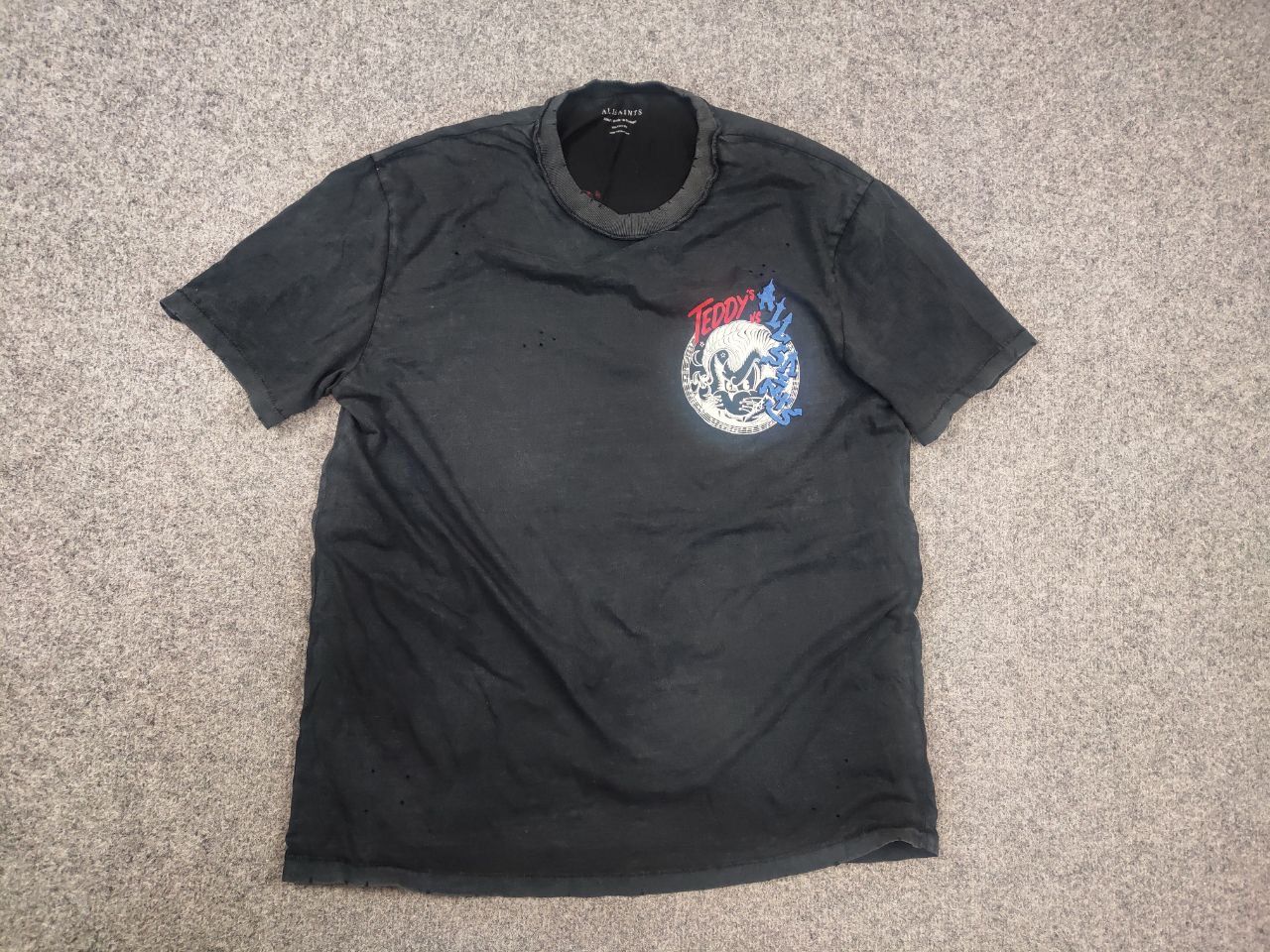 Allsaints AllSaints Stray Tee Graphic Distressed T Shirt Vintage Japan Size US S / EU 44-46 / 1 - 7 Thumbnail