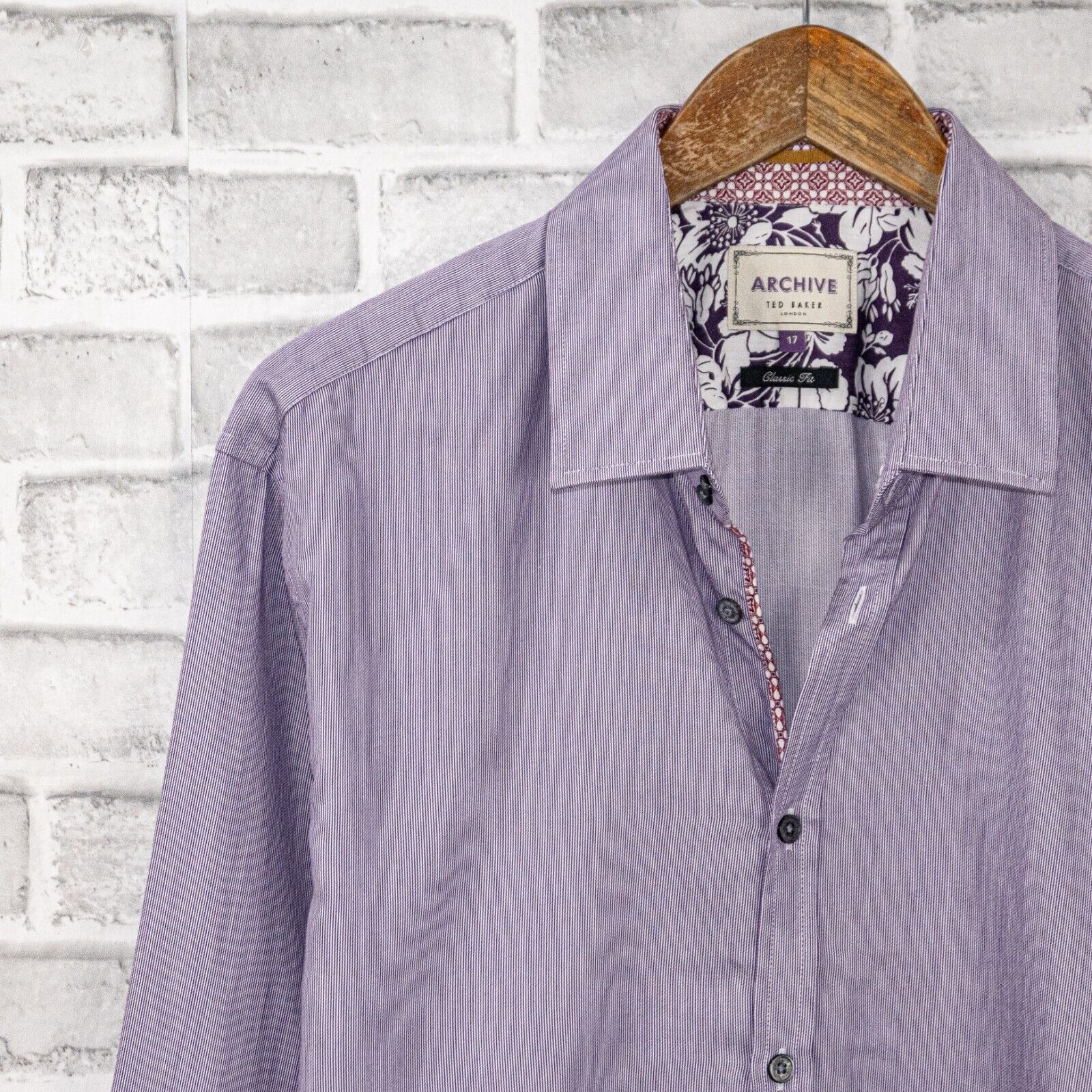 Ted Baker TED BAKER ARCHIVE Flip Cuffs Button up Shirt stripe floral Size US XL / EU 56 / 4 - 6 Thumbnail