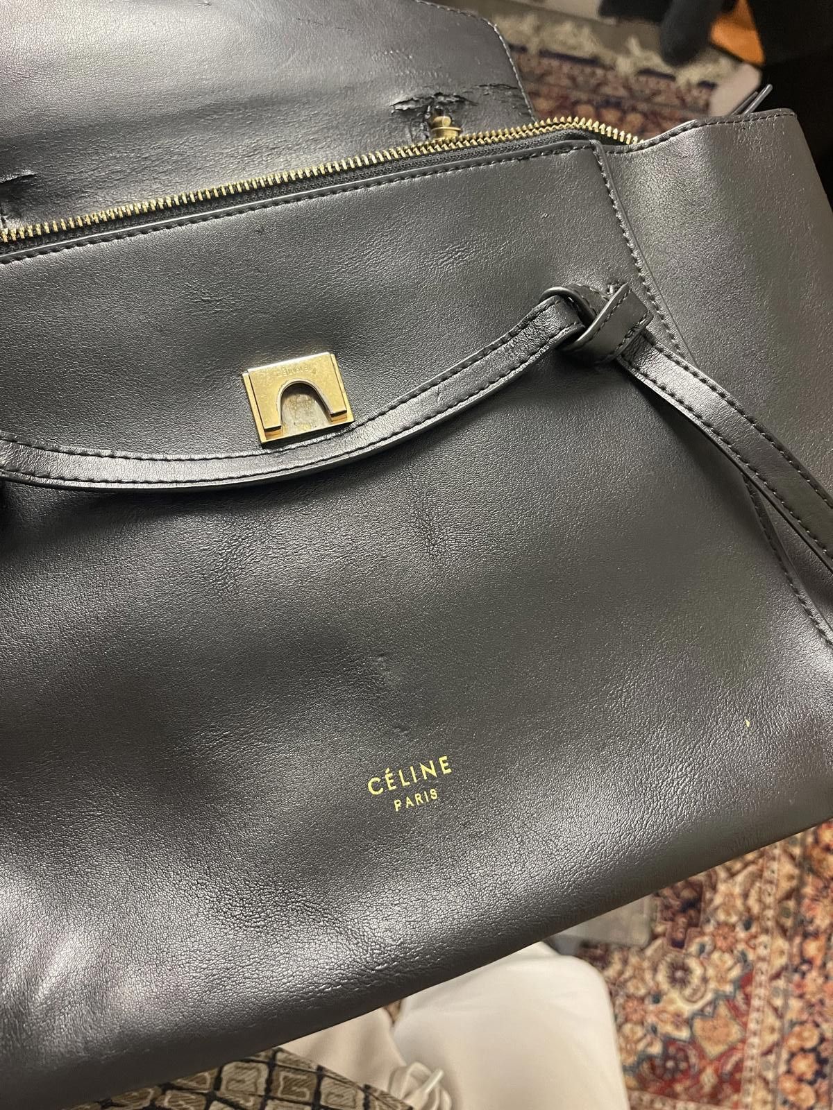 Celine Celine - Black Leather Shoulder Bag Size ONE SIZE - 5 Thumbnail