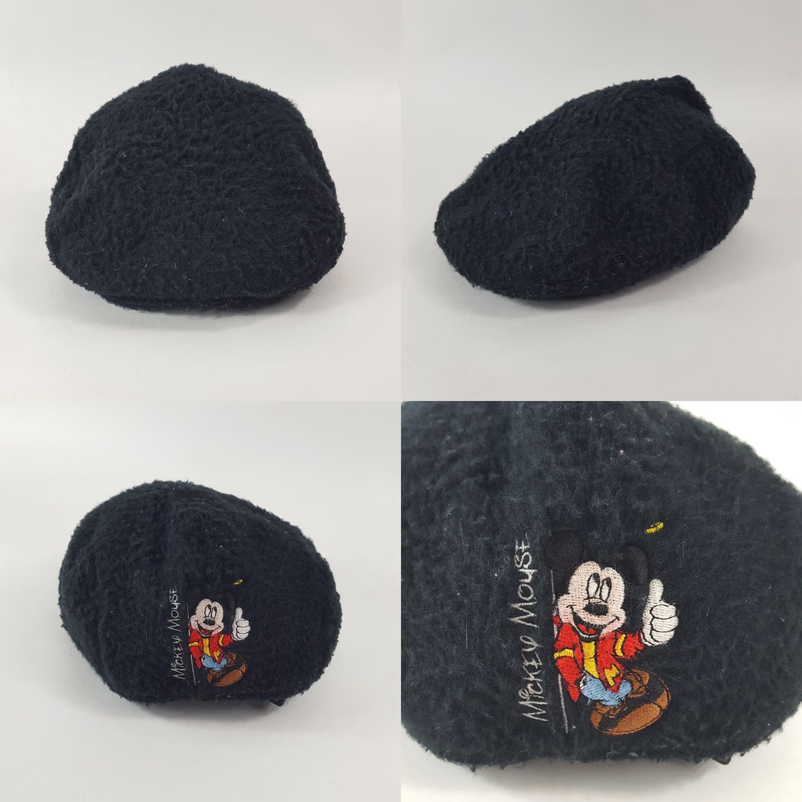 Disney VINTAGE Disney Mickey Mouse Newsboy Cap Hat - Black Fleece - Size M - 90s Cartoon - Mens Size US M / EU 48-50 / 2 - 8 Thumbnail