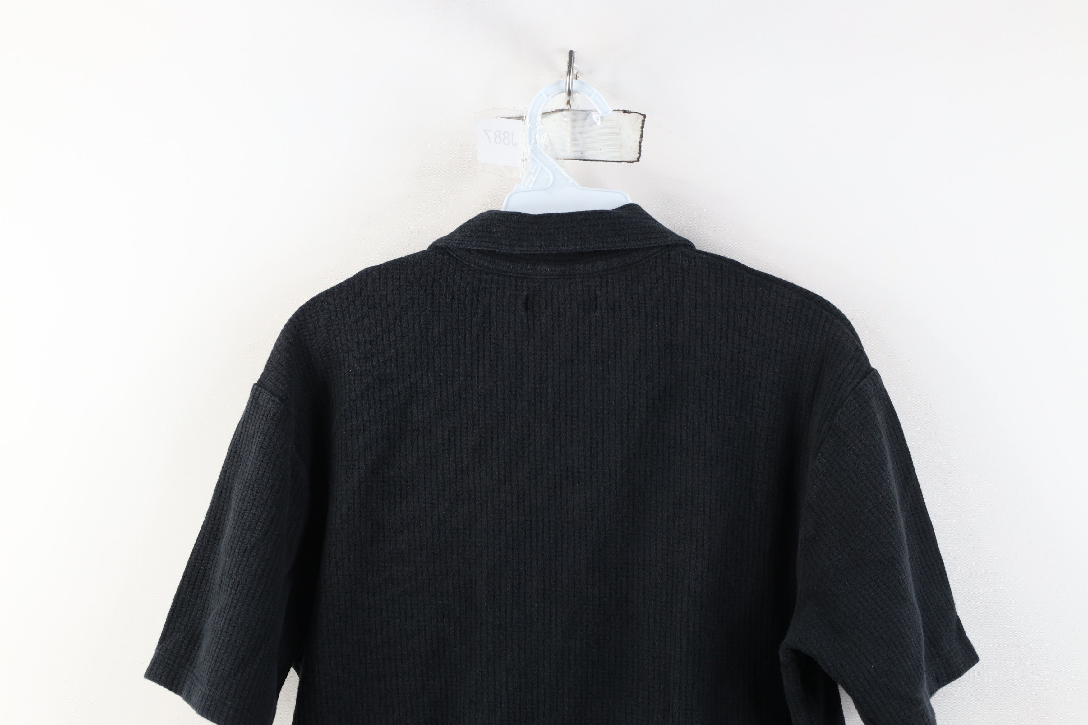 Vintage Vintage 90s Streetwear Knit Looped Collar Polo Black USA Size US M / EU 48-50 / 2 - 12 Thumbnail