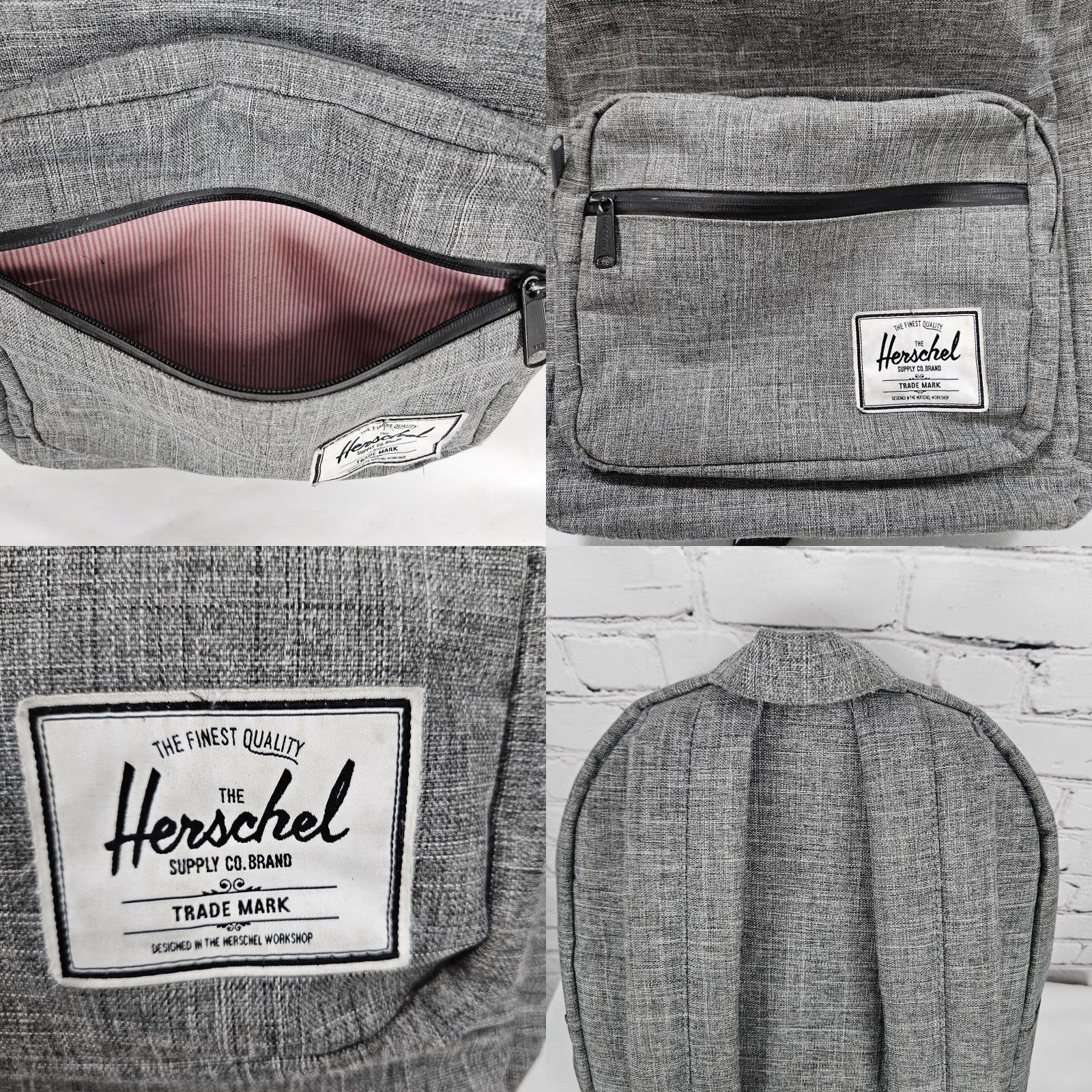Vintage VINTAGE Herschel Grey Laptop Sleeve Multiple Pockets Organizer School Backpack Bag Size ONE SIZE - 8 Thumbnail