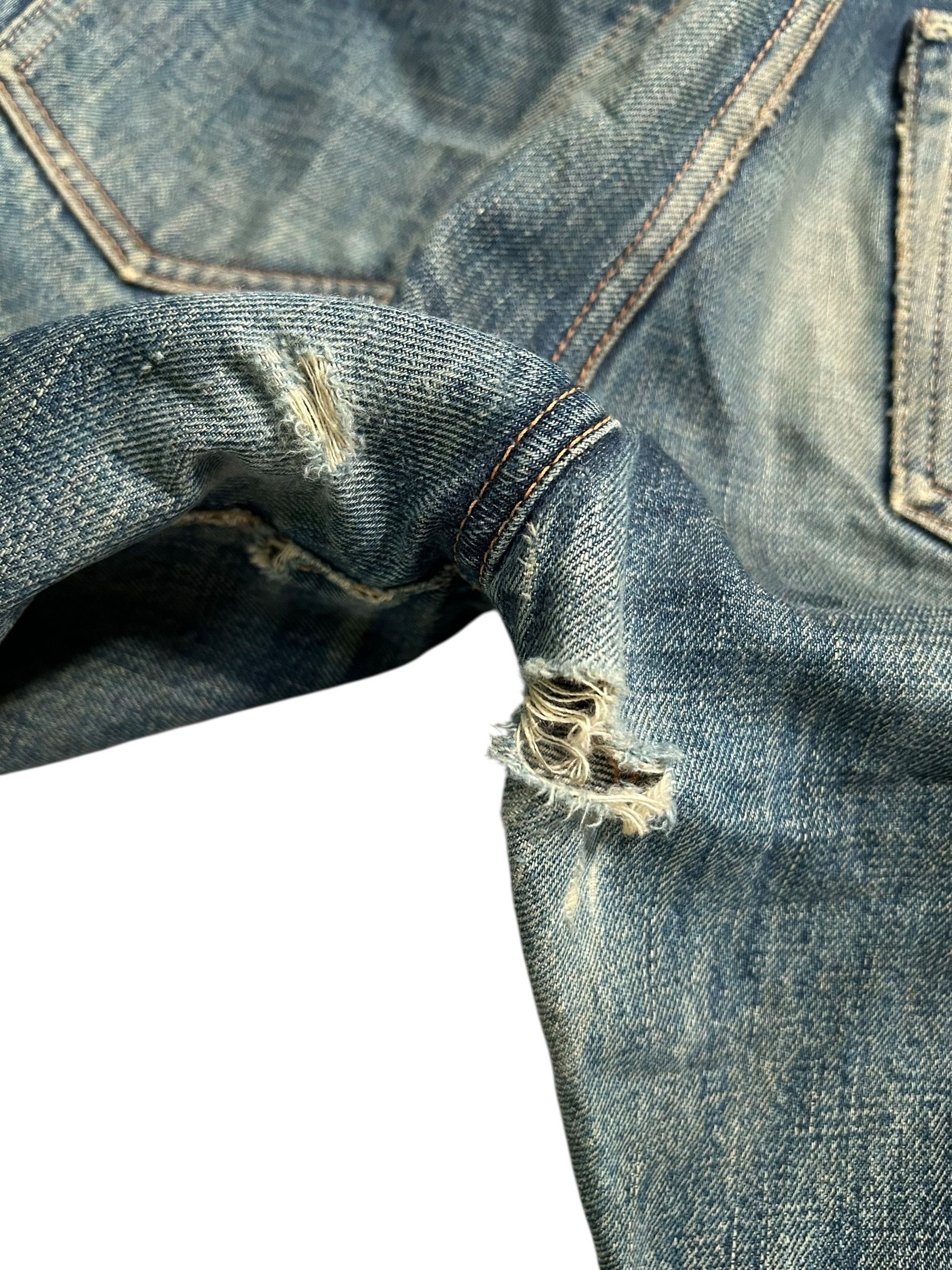 Kapital × Vintage × Warehouse VINTAGE WAREHOUSE 800 SELVEDGE BUTTON FLY DISTRESSED DENIM Size US 32 / EU 48 - 14 Thumbnail