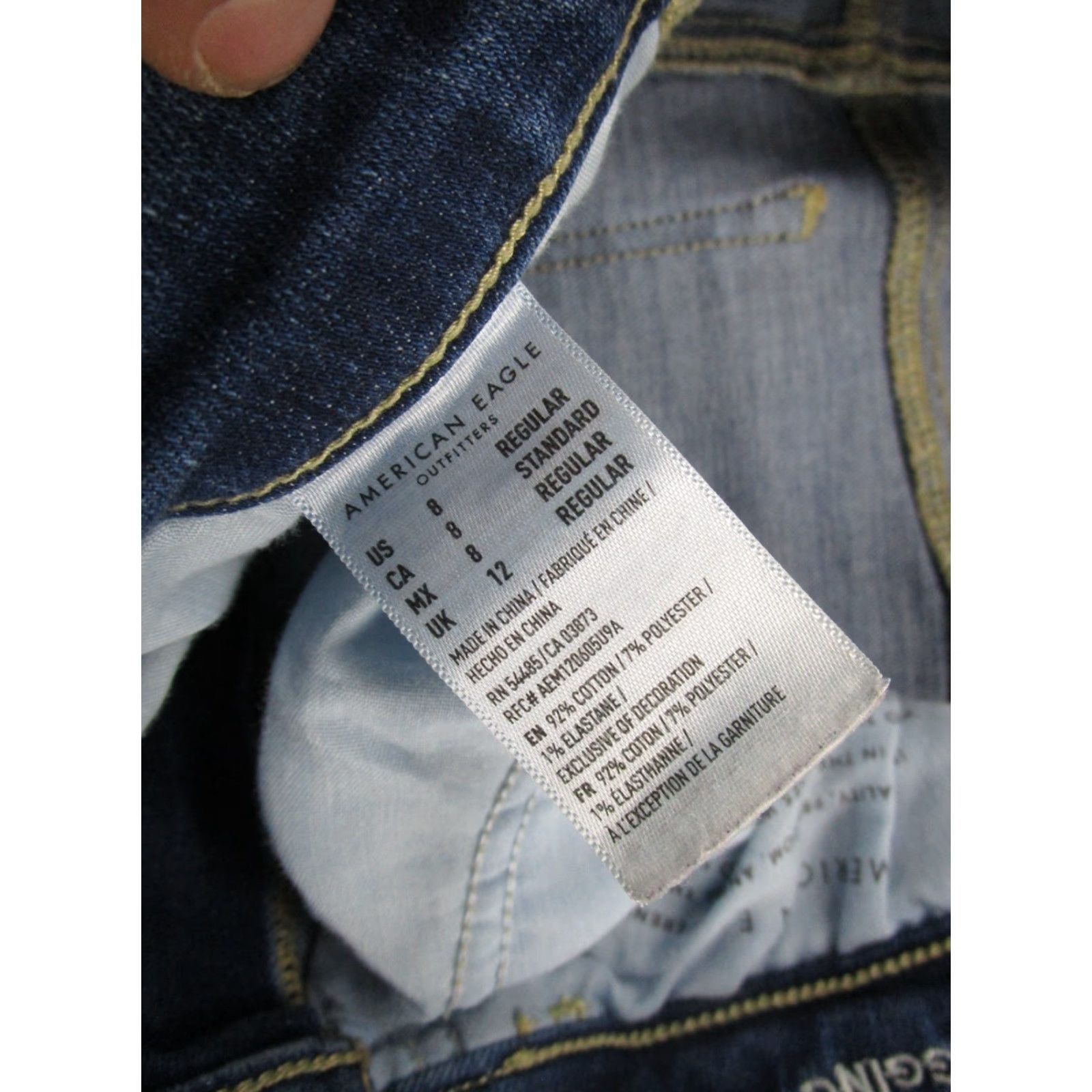American Eagle Outfitters American Eagle Outfitters Jegging Jeans Size 8 Distressed Blue Super Stretch Hi Rise 5-Pocket Womens Size 30" / US 8 / IT 44 - 5 Thumbnail