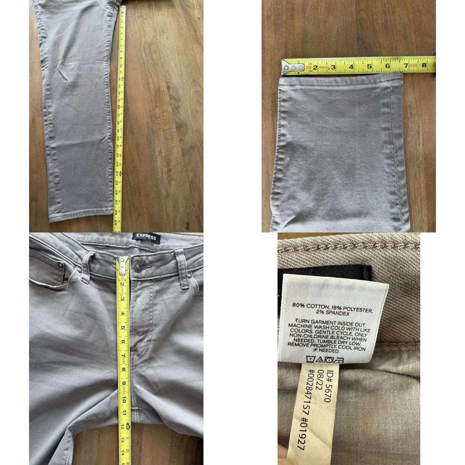 Express VINTAGE Express Jeans Mens Jeans Slim Straight Tan 36x28 33x30 5-Pocket Denim Cotton Blend Street City Logo Size US 33 - 8 Thumbnail