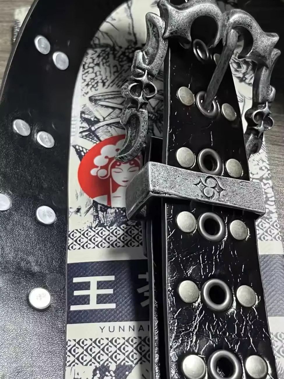 Japanese Brand punk style pu leather belt Size ONE SIZE - 2 Thumbnail