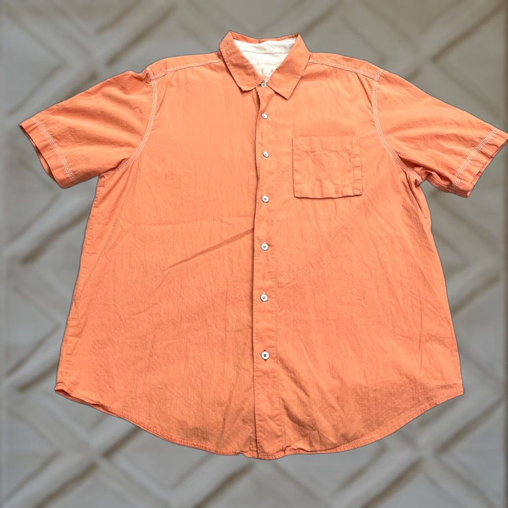 Tommy Bahama Tommy Bahama Shirt XL Orange Button-Down Short Sleeve Relaxed Cotton Beach Casual Mens Size US XL / EU 56 / 4 - 1 Thumbnail