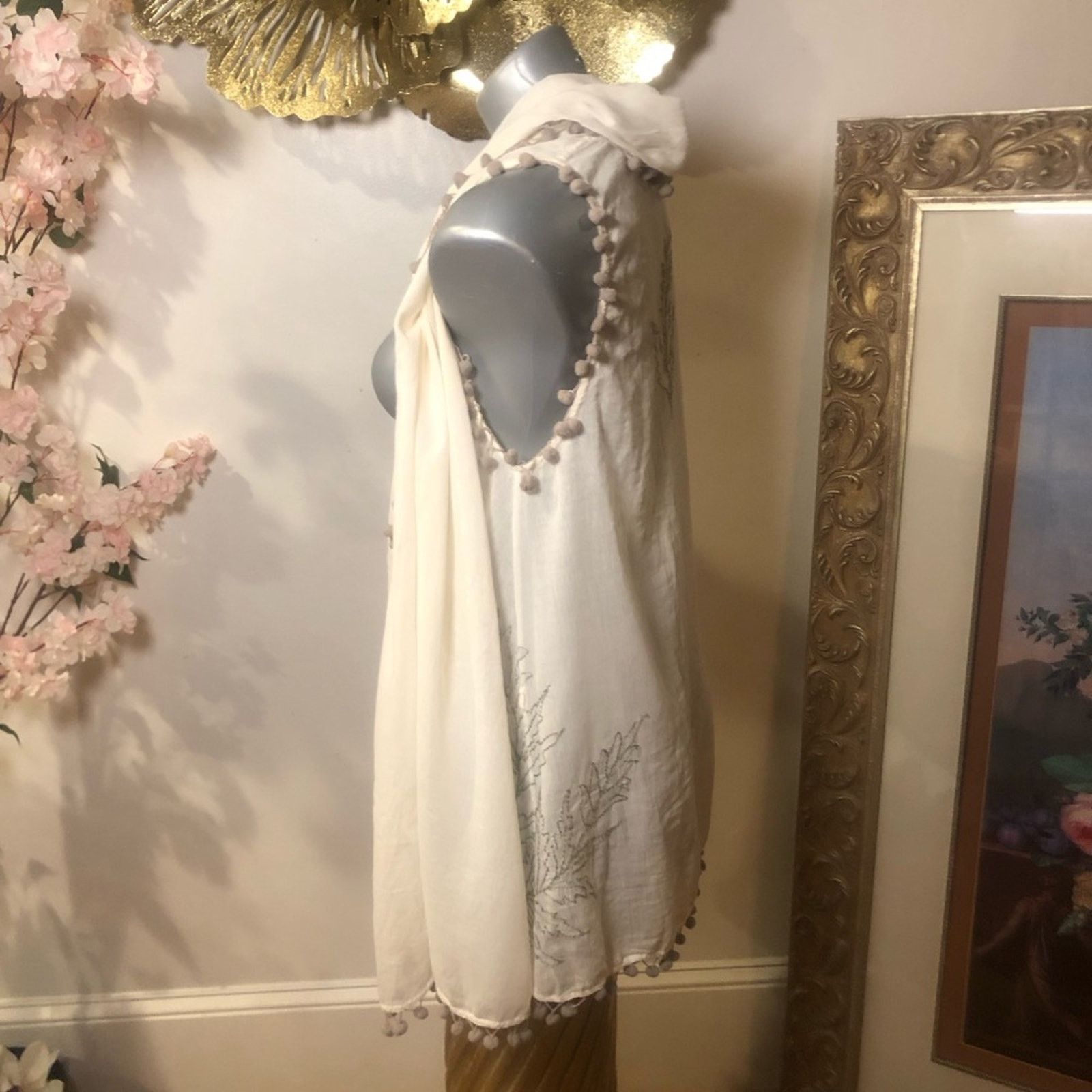 Other Embroidered sleeveless Cardigan pompom trim top Size S / US 4 / IT 40 - 10 Thumbnail