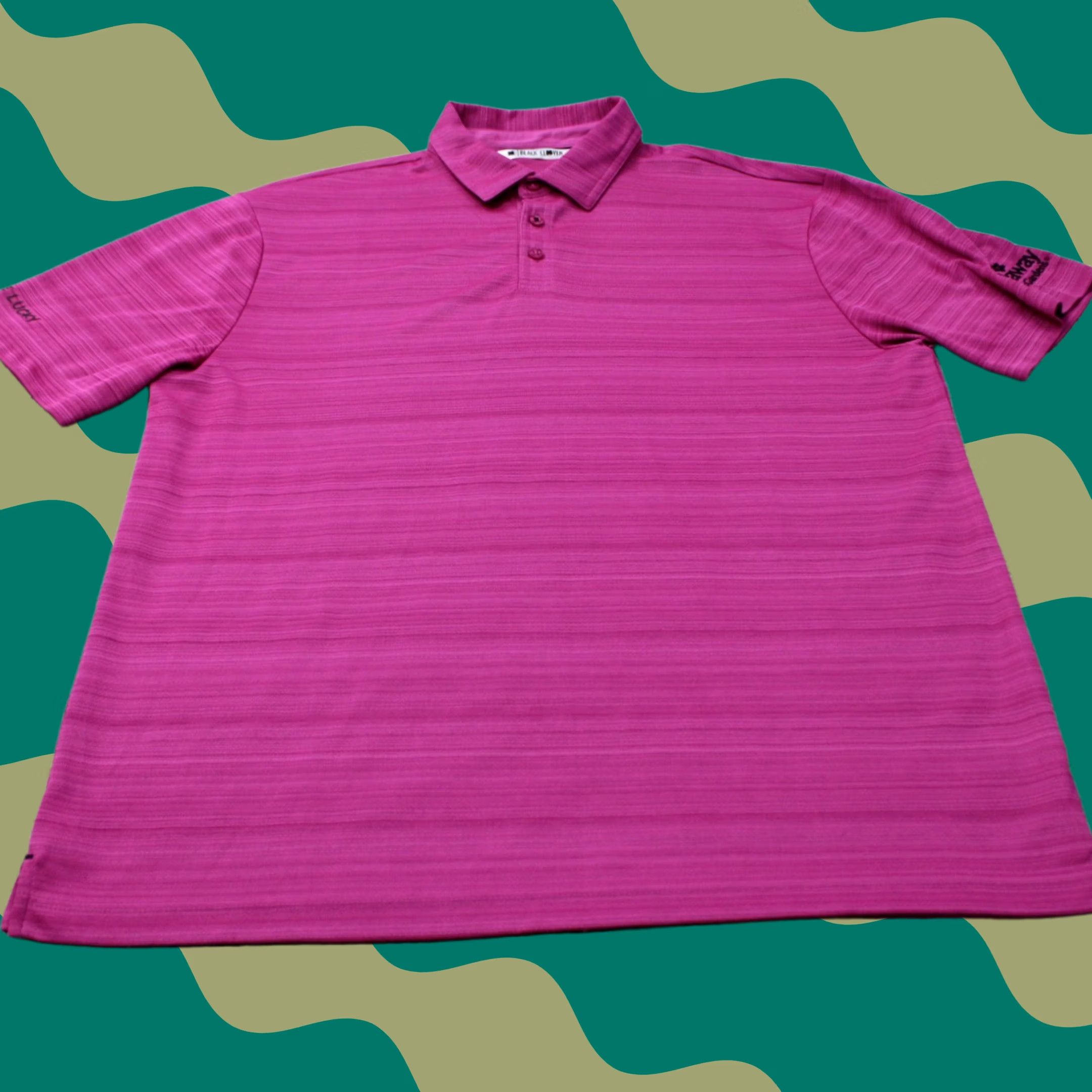 Vintage Black Clover Polo Shirt Mens L Pink Polyester Short Sleeve Sports Logo Geometric - Pullover Shirt Size US L / EU 52-54 / 3 - 1 Thumbnail