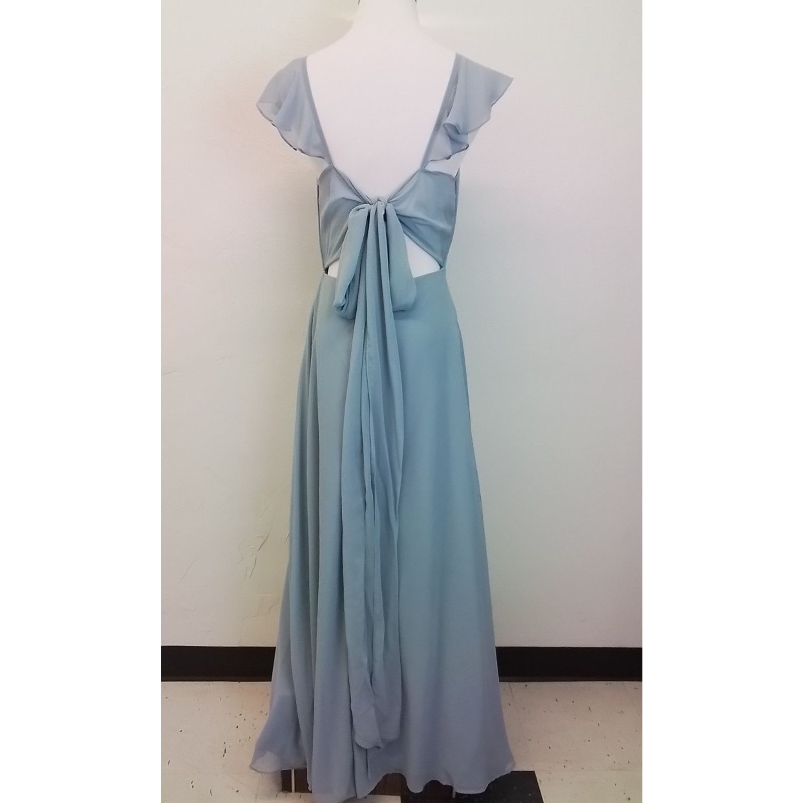 Other Azazie Ruffle Formal A-Line Dress Women's 8 Blue Bridesmaid Size M / US 6-8 / IT 42-44 - 3 Thumbnail