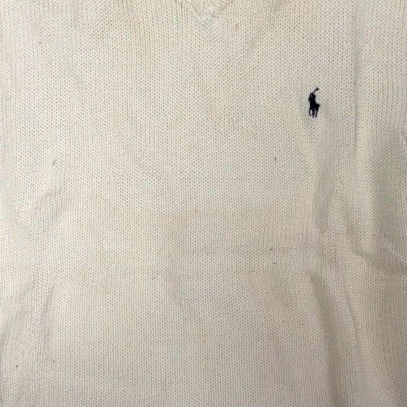 Polo Ralph Lauren VINTAGE Polo Ralph Lauren V Neck Sweater Vest Mens XL XXL Cotton Ivory Measures approximately 25" armpit to armpit 29" shoulder to hem Size US XXL / EU 58 / 5 - 3 Thumbnail