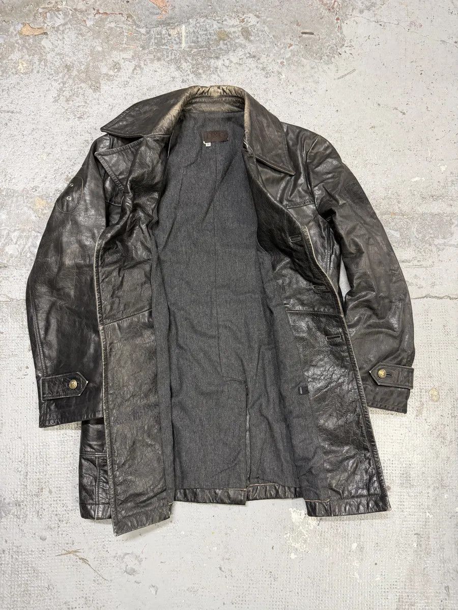 Dolce & Gabbana 2000s Dolce & Gabbana Peacoat Officer Brut Black Leather Jacket Size US M / EU 48-50 / 2 - 7 Thumbnail