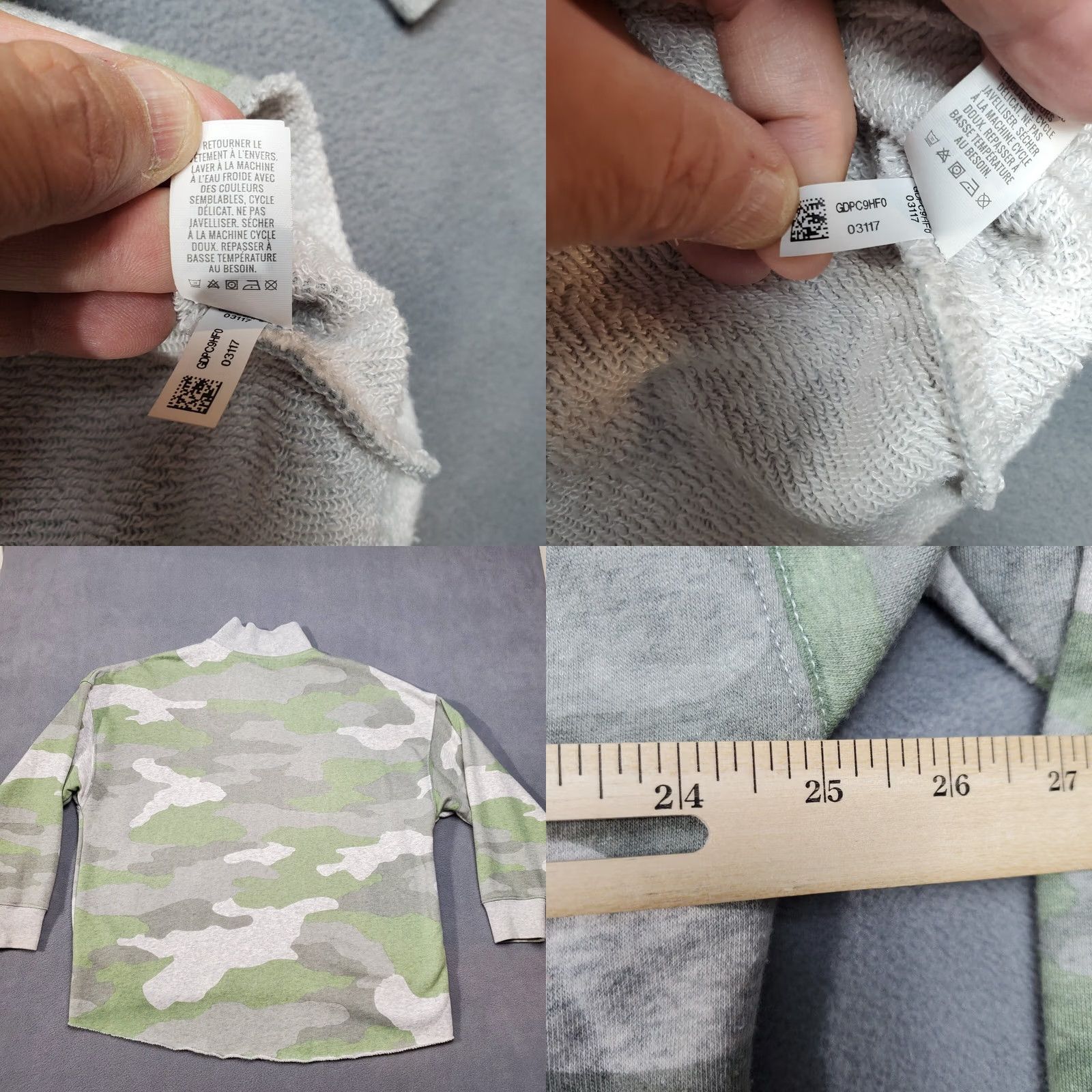Vintage Aerie Sweatshirt Womens Small Green Gray Camouflage Sunday Soft 1/4 Zip Cotton Pullover Size S / US 4 / IT 40 - 8 Thumbnail