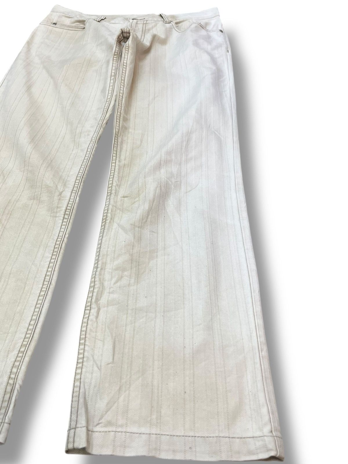 Japanese Brand Vintage Japanese Brand Baggy Stripe Denim Size US 33 - 4 Thumbnail