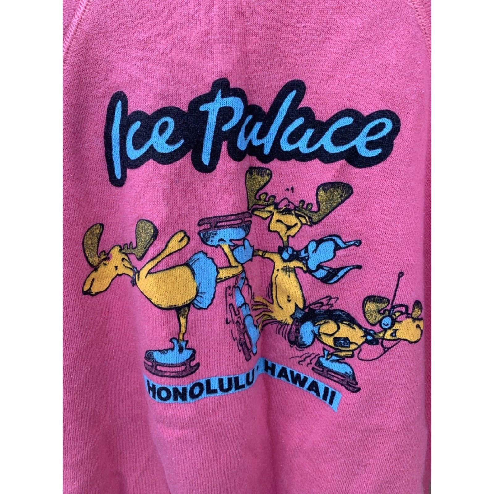 Hanes VINTAGE Hanes Sweatshirt Raglan Graphic Ice Palace Honolulu Hawaii Skating Size S Mens Pullover Long Sleeve Pink Cotton Blend 80s Animals Beach Size US S / EU 44-46 / 1 - 3 Thumbnail