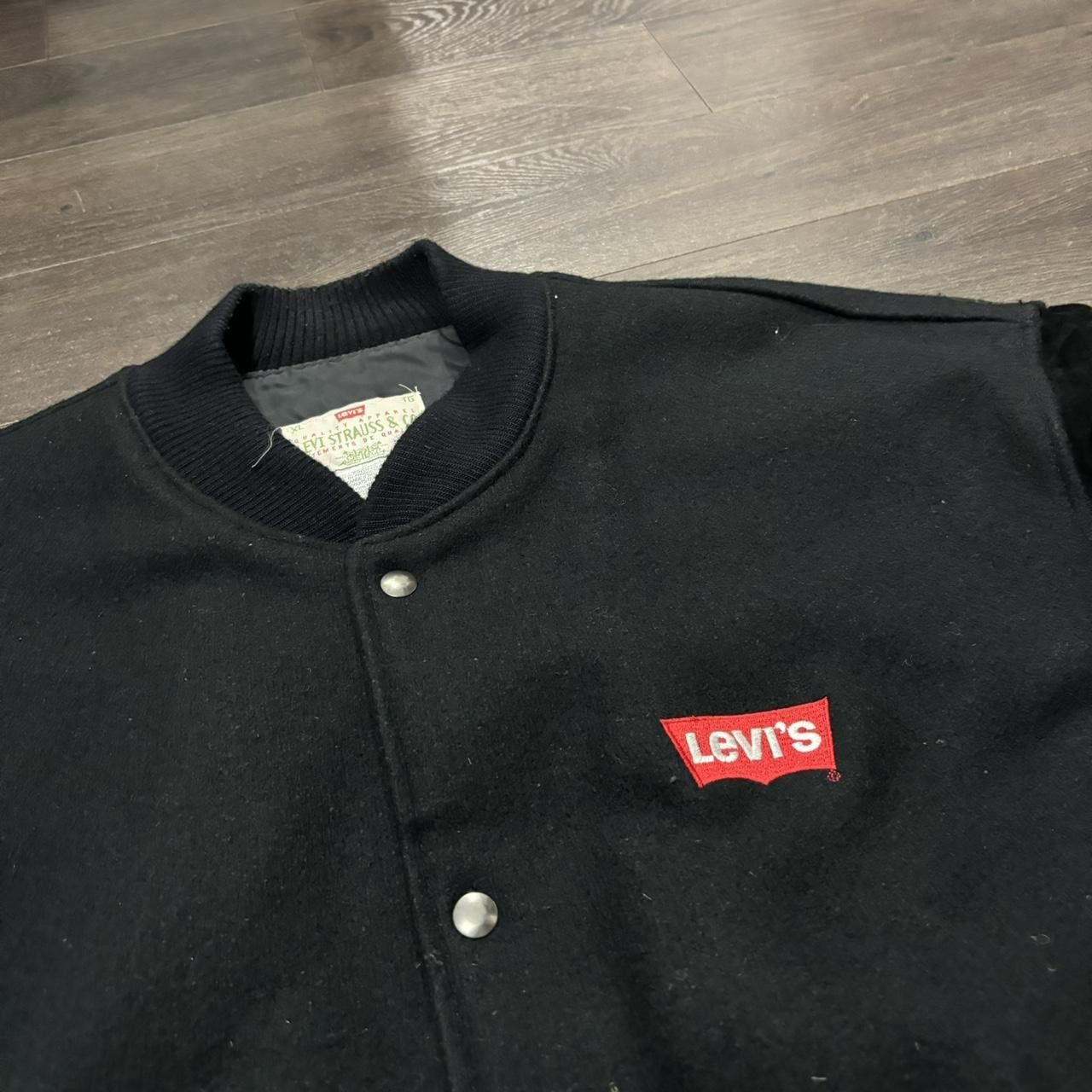 Levi's vintage Levi’s blue jeans factory made varsity jacket 90s XL Size US XL / EU 56 / 4 - 4 Thumbnail