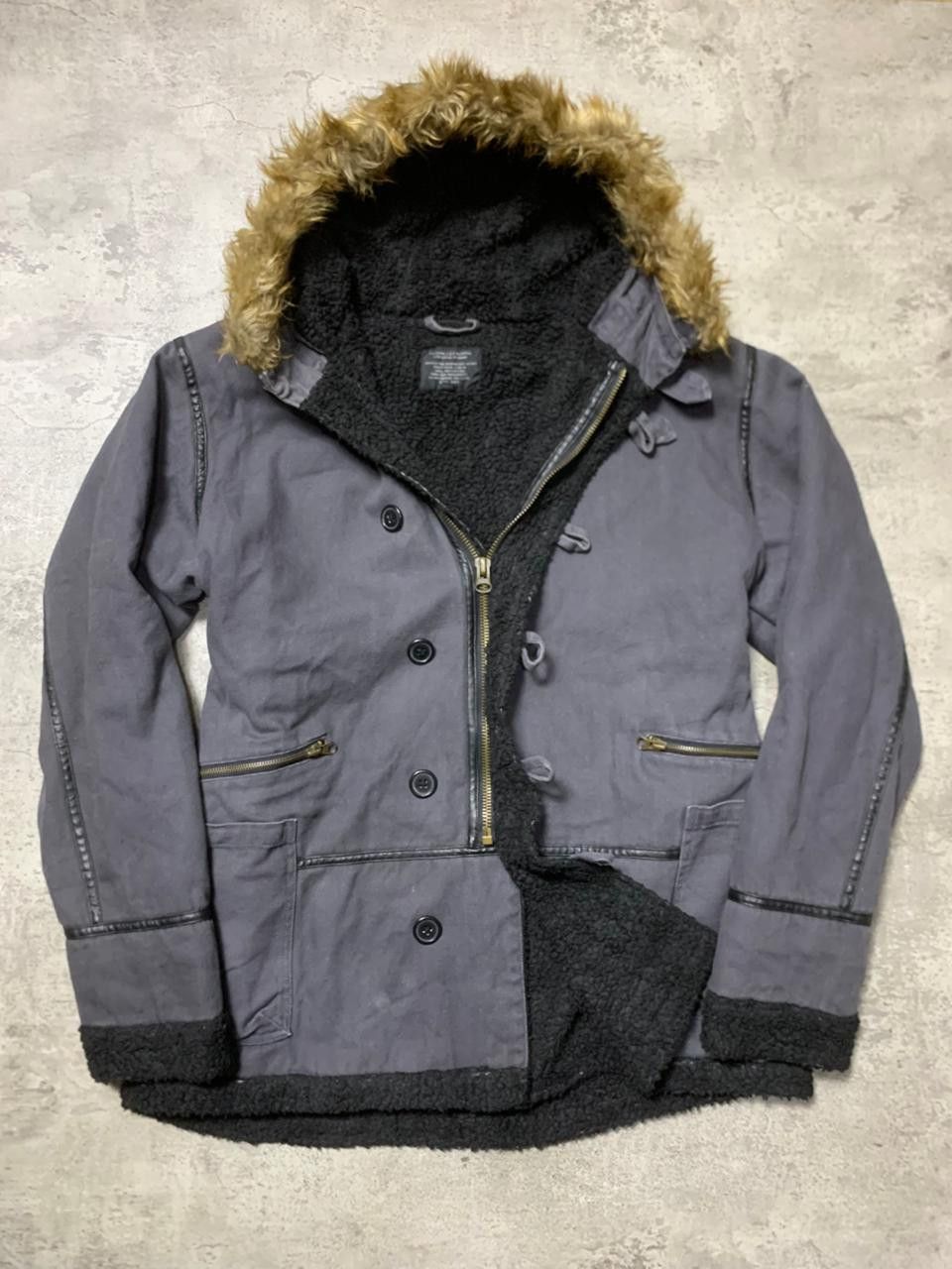 In The Attic Vintage Bicol Bird - Fur Hooded Jacket Size US XL / EU 56 / 4 - 5 Thumbnail