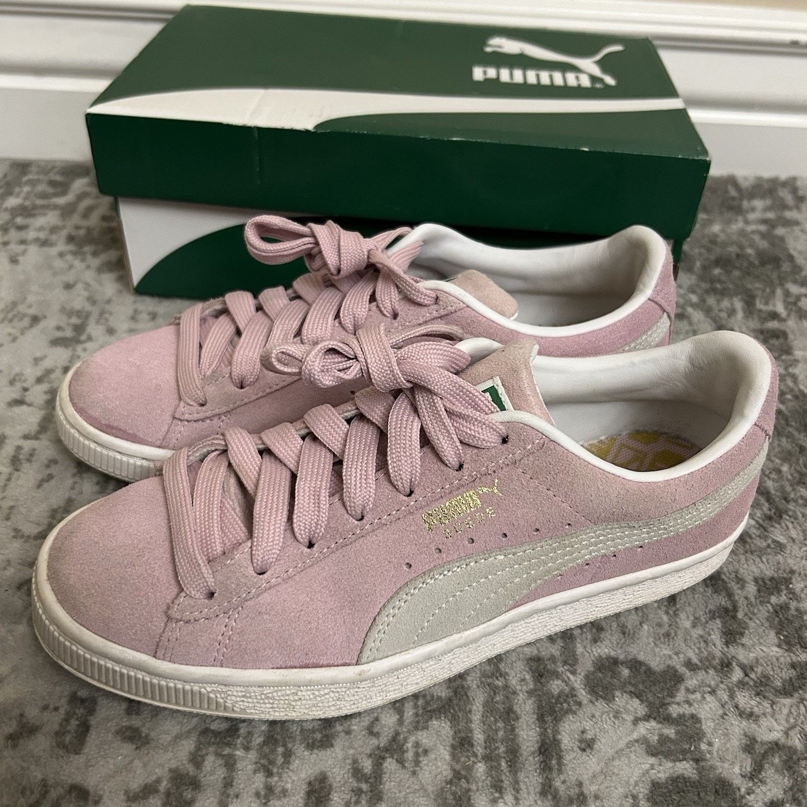 Puma Puma Suede Classic XXI Jr pink lady-puma white rose blanc Size US 7 / IT 37 - 3 Thumbnail