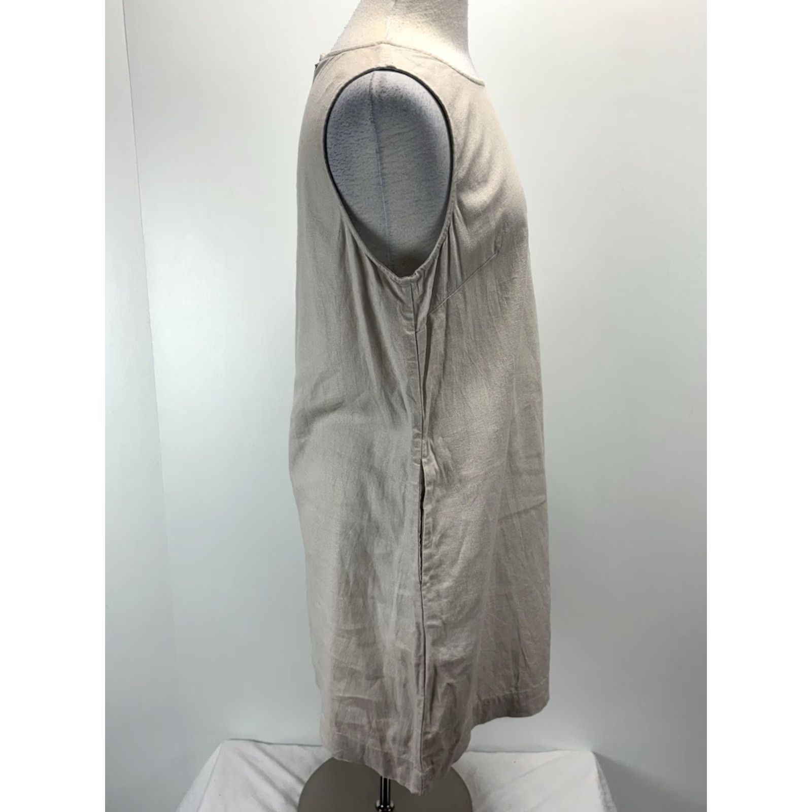 J.Crew J Crew Shift Dress Women’s 12 Tan Linen Blend Pockets Lagenlook Minimalist Size XL / US 12-14 / IT 48-50 - 4 Thumbnail