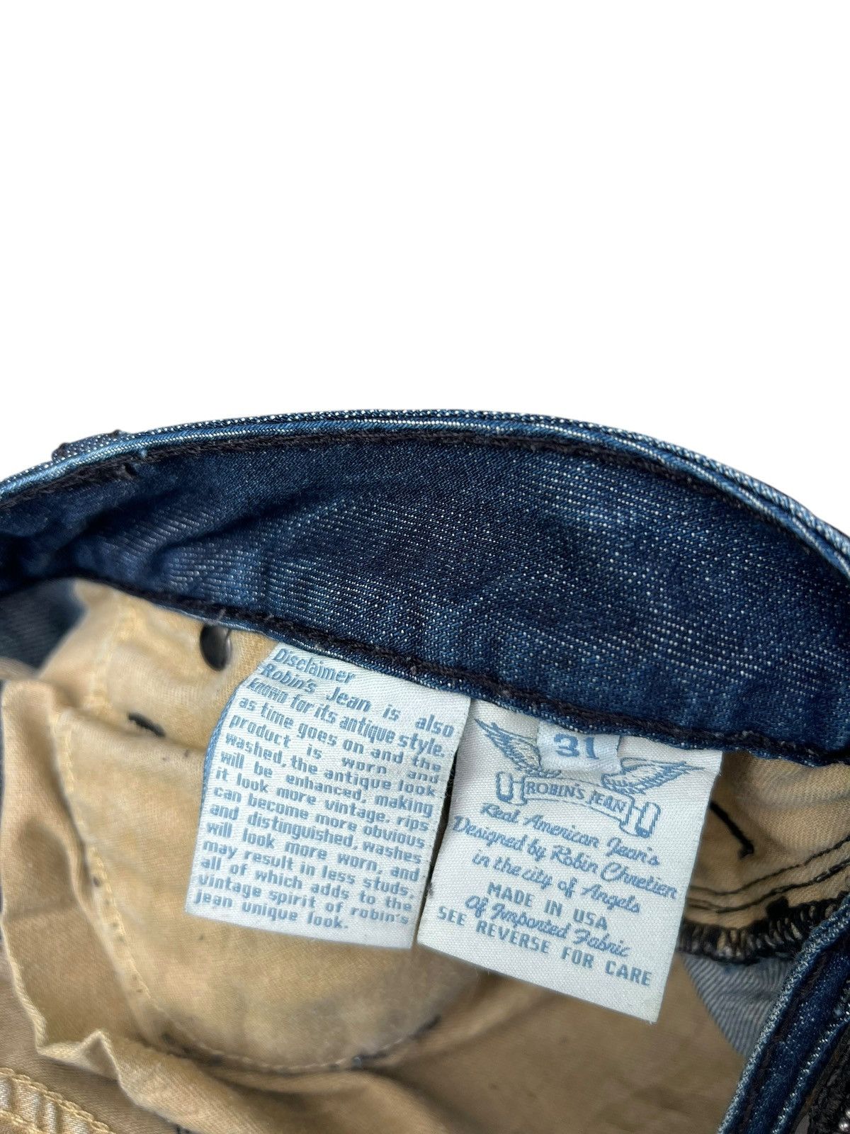 Robins Jeans Y2K Robin’s Jean Born To Be Wild Dirty Denim Jeans Size US 31 - 21 Thumbnail