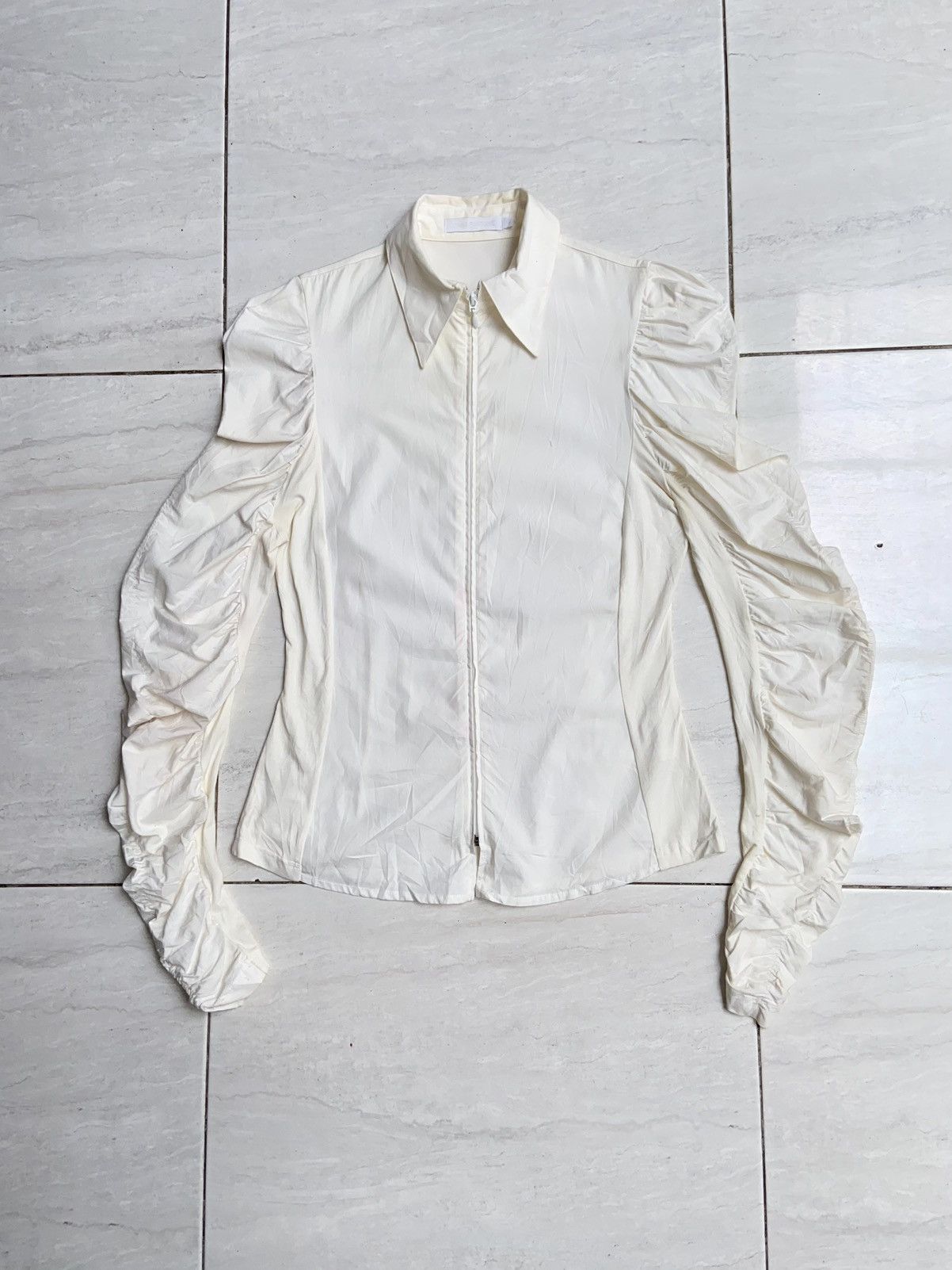 Designer × Other ANNE FONTAINE White Zipper Blouse Size XS / US 0-2 / IT 36-38 - 1 Thumbnail