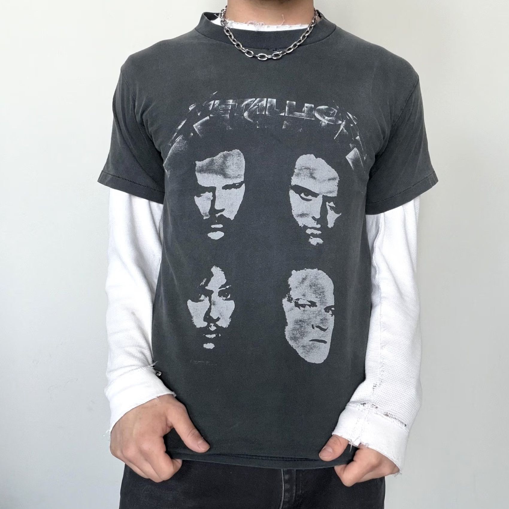 Vintage VINTAGE Metallica Shirt M Gray 1991 Tour Brockum Band Tee Mens Medium Short Sleeve Graphic Print Crew Neck Rock Music 90s Size US M / EU 48-50 / 2 - 2 Thumbnail