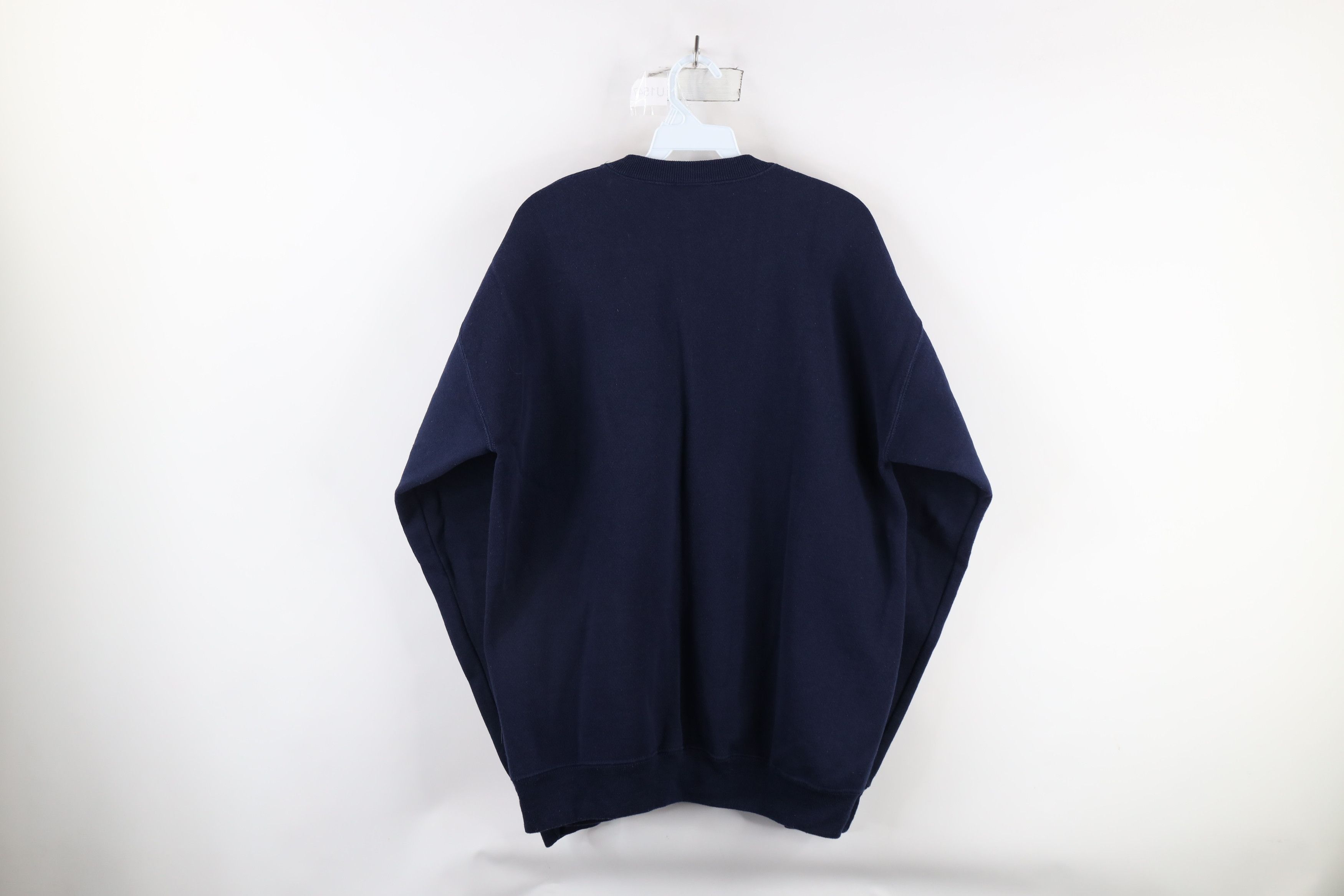 Vintage Vintage 90s Streetwear Blank Heavyweight Sweatshirt Blue USA Size US XL / EU 56 / 4 - 7 Thumbnail
