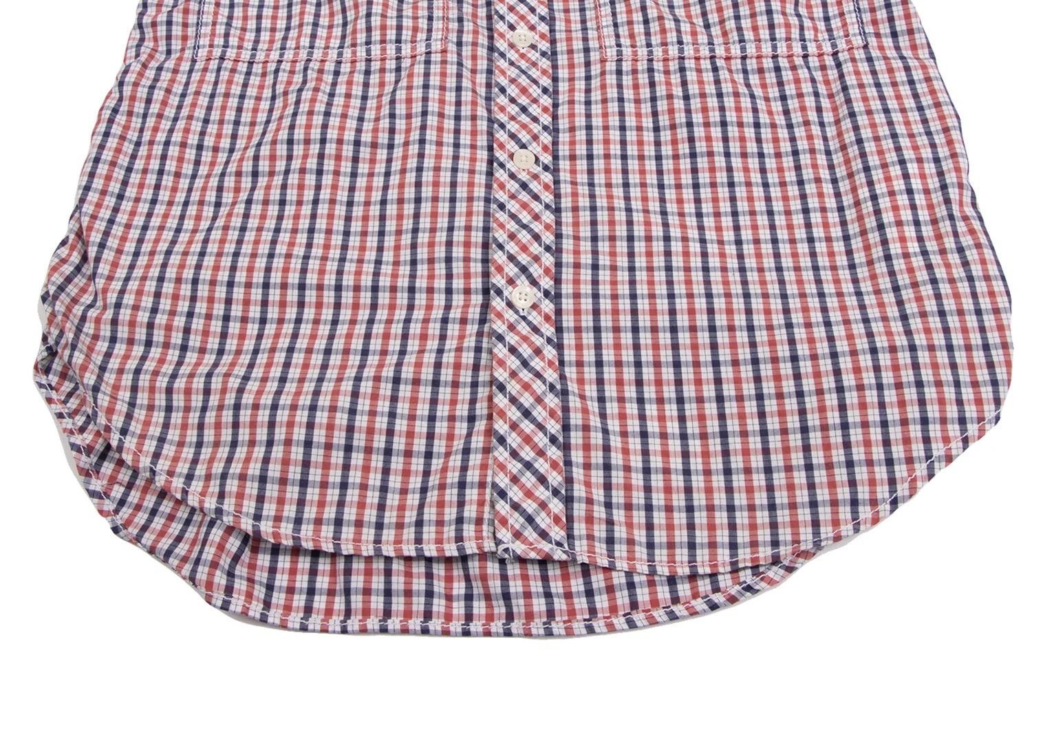 Junya Watanabe Zipper Pocket Puckering Check Short Sleeve Shirt Navy Red Size US S / EU 44-46 / 1 - 10 Thumbnail
