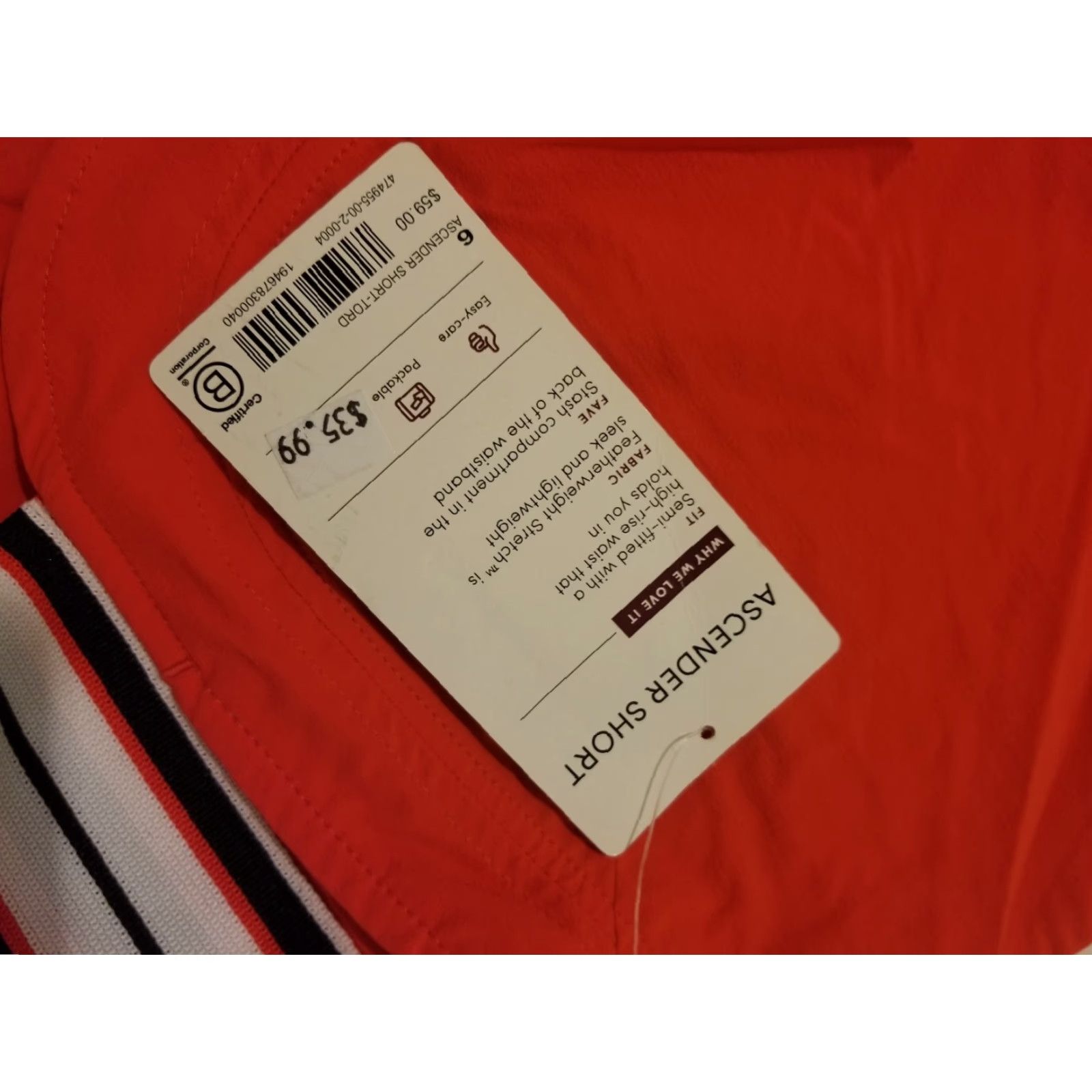 Athleta Womens Athleta Shorts 6 Red Athletic Gym Workout Size 28" / US 6 / IT 42 - 2 Thumbnail