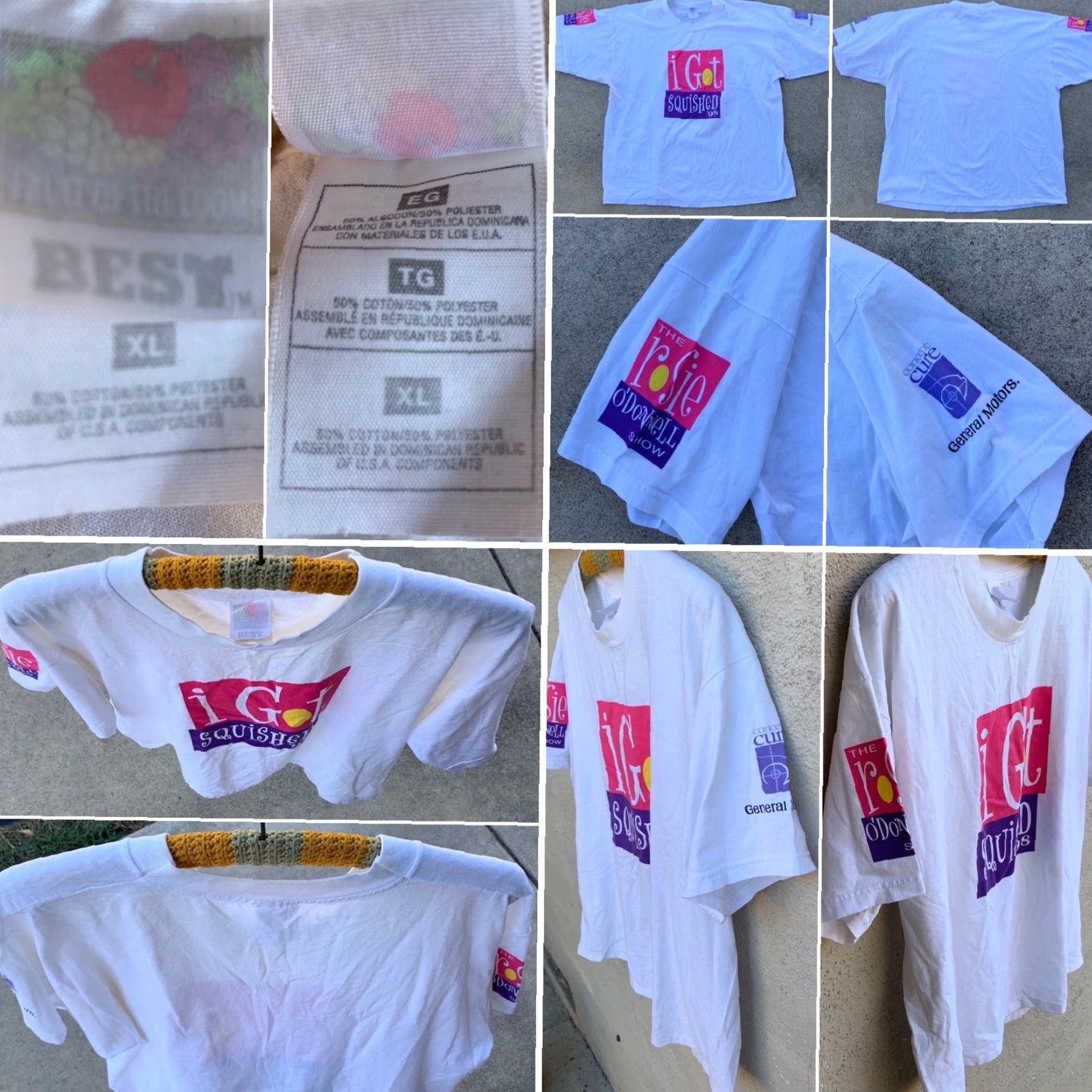Vintage VINTAGE Best XL White I Got Squished The Rosie O’Donnell Show ’98 T-Shirt Concept Cure GM XL Unisex Graphic Tee 1990s Size US XL / EU 56 / 4 - 5 Thumbnail