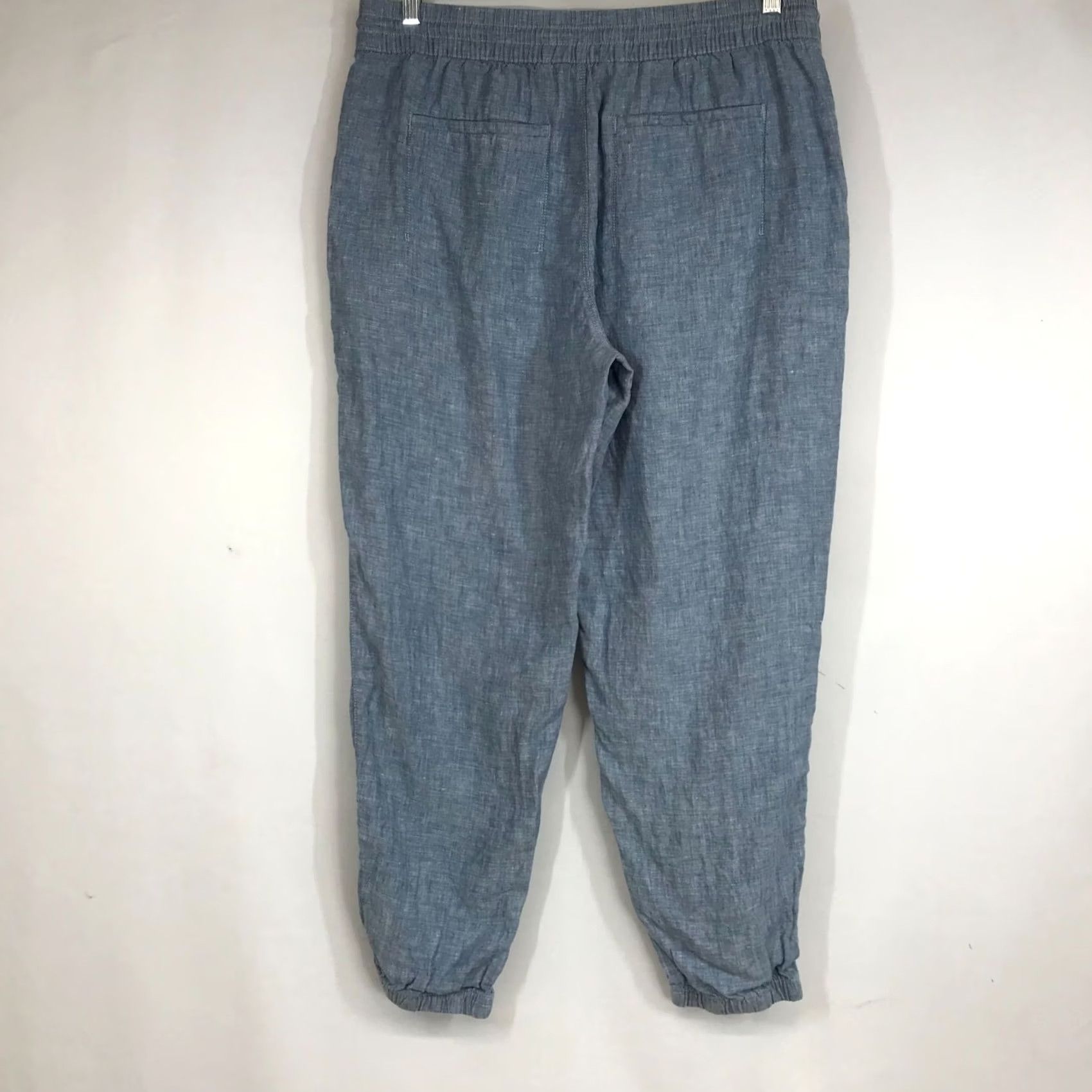 Athleta Athleta Women's 14 Blue Linen Jogger Pant Drawstring Waist Size 36" / US 14 / IT 50 - 4 Thumbnail