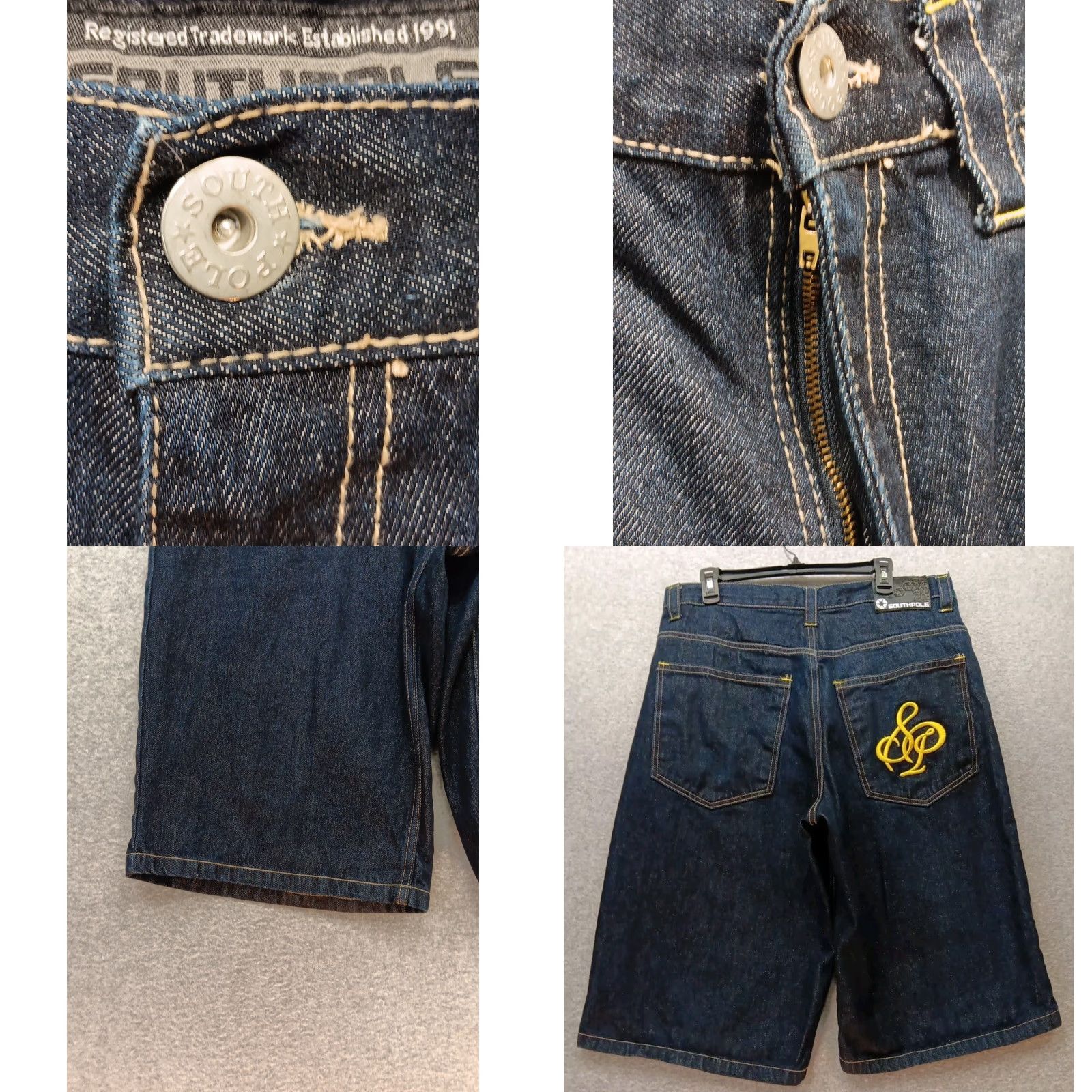 Southpole VTG Southpole Shorts Men's 38 Black Denim Baggy Hip Hop Y2K Embroidered 5-Pocket Relaxed Fit Casual Spring Summer Mens Size US 38 / EU 54 - 8 Thumbnail