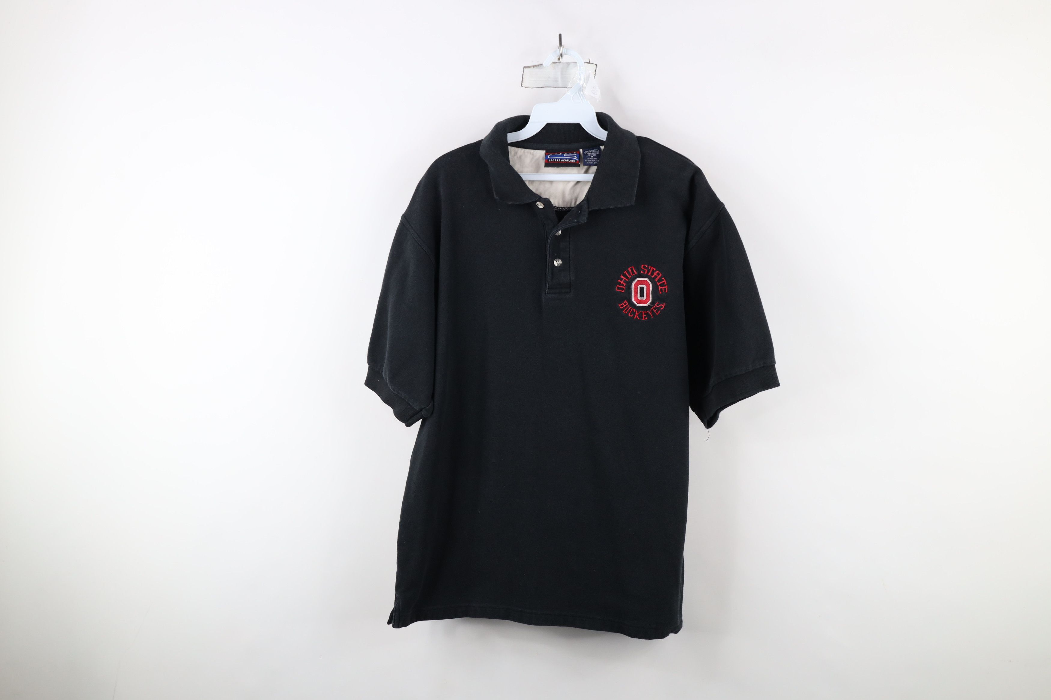 Vintage Vintage 90s Spell Ohio State University Football Polo Black Size US M / EU 48-50 / 2 - 1 Thumbnail