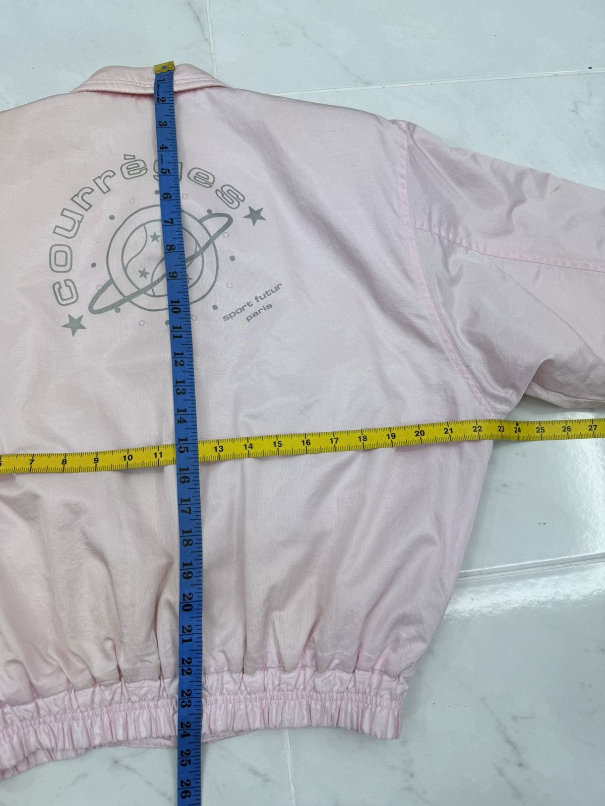 Courreges Vintage 80s COURREGES Sport Futur Biglogo Bomber Jacket Size L / US 10 / IT 46 - 10 Thumbnail