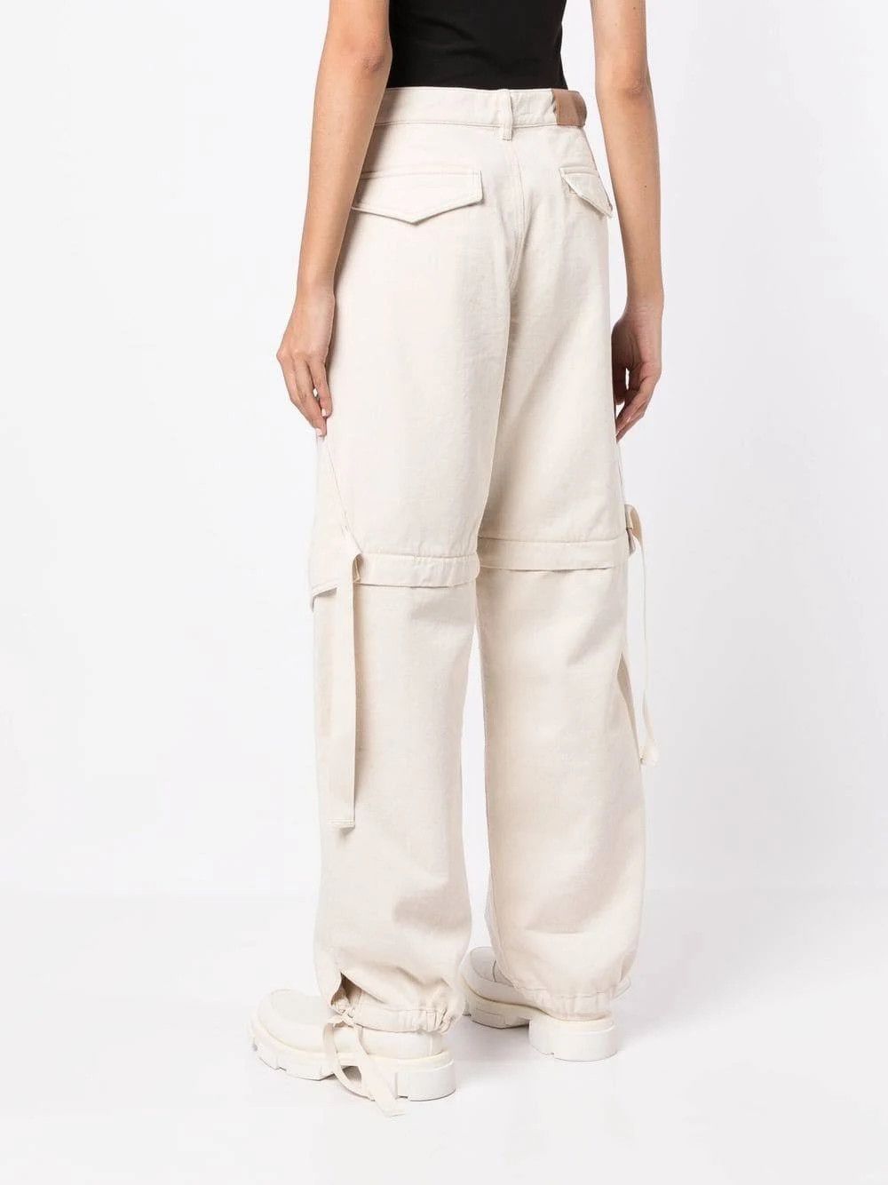 Dion Lee o1mle0524 Wide-Leg Cargo Trousers in White Size 26" / US 2 / IT 38 - 3 Thumbnail