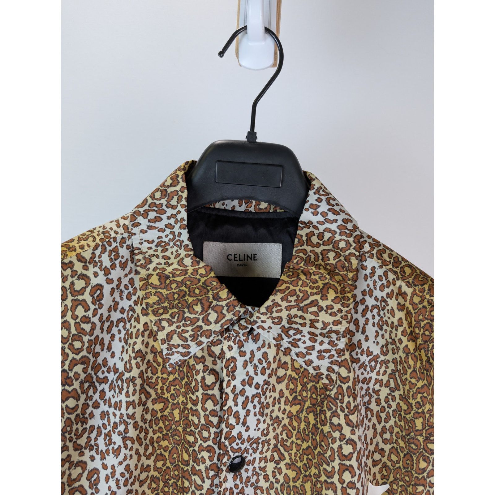 Celine o1rshd1 Leopard Print Nylon Coach Button Up Shirt in Multi Size US S / EU 44-46 / 1 - 7 Thumbnail