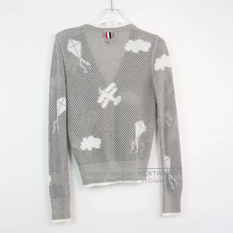 Thom Browne Thom Browne Light Gray Mesh Crewneck Long Sleeve Size S / US 4 / IT 40 - 2 Thumbnail