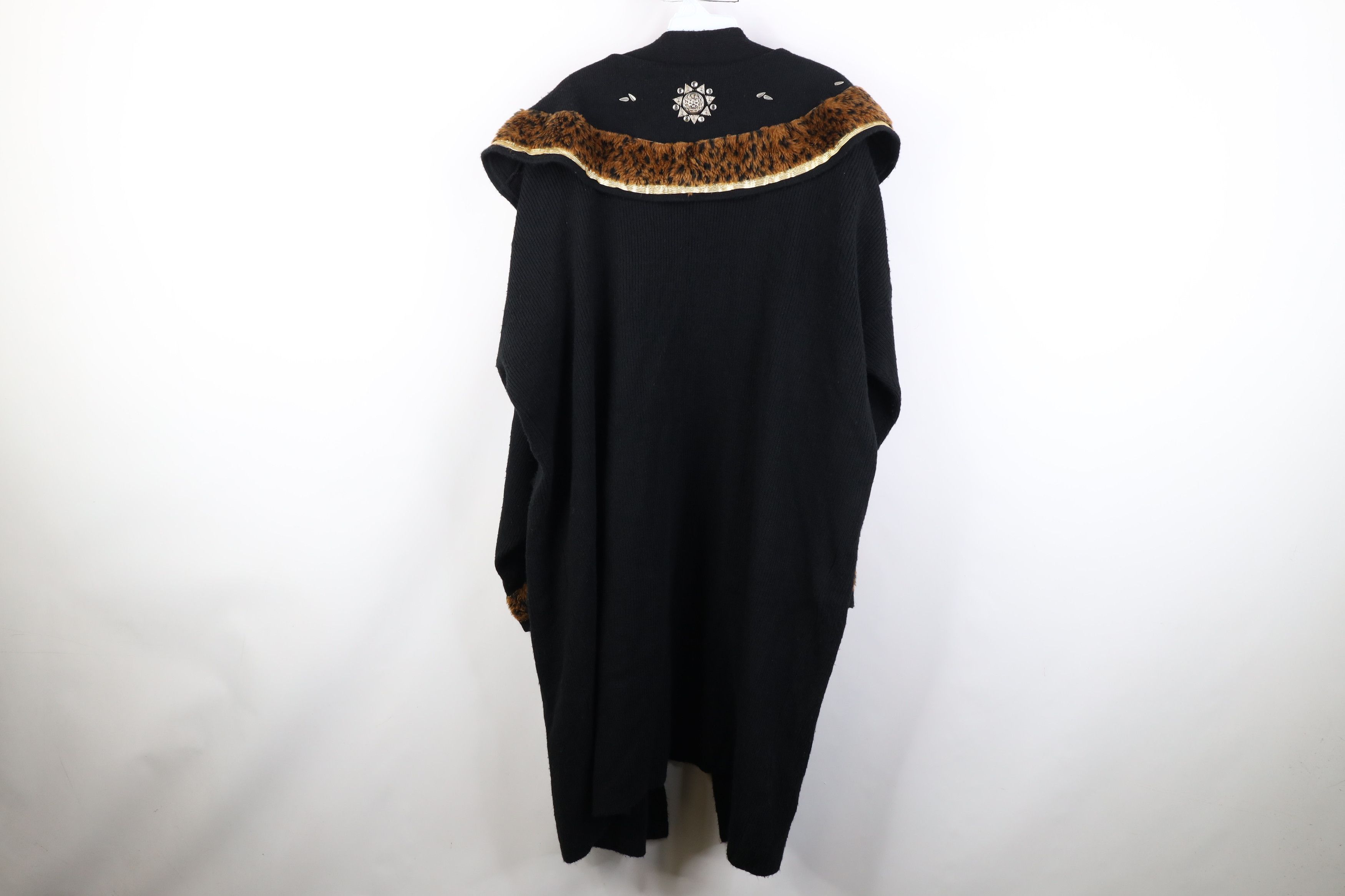 Vintage Vintage 90s Streetwear Knit Sun Feather Leopard Sweater Size ONE SIZE - 12 Thumbnail