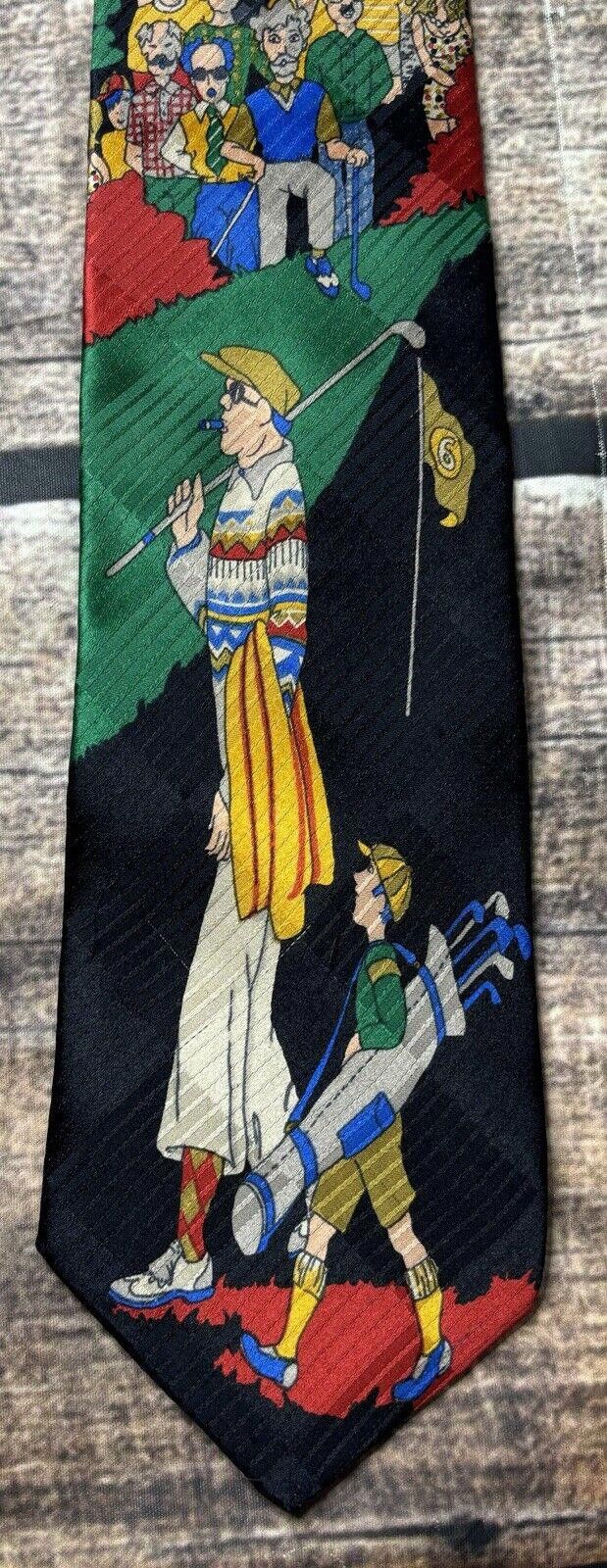 Pierre Balmain Pierre Balmain Couture Silk Men's Neck Tie Golf Crowd VTG Size ONE SIZE - 5 Thumbnail