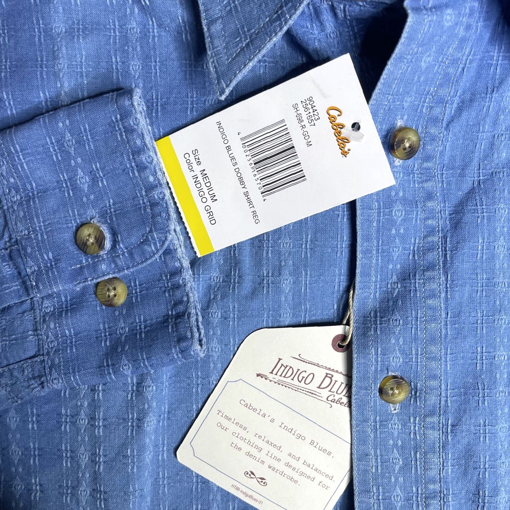 Vintage VINTAGE Cabela's Indigo Blues Shirt Men M Long Sleeve Button-Up Geometric Southwestern NWT FLAWS Blue Cotton Size US M / EU 48-50 / 2 - 7 Thumbnail