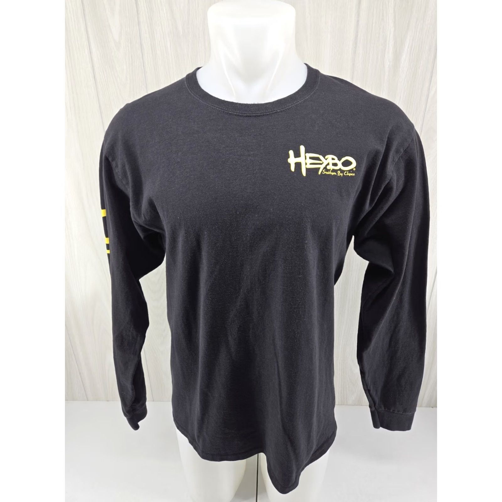 Vintage Heybo Shirt Mens Large Eagle Black Long Sleeve Cotton Size US L / EU 52-54 / 3 - 3 Thumbnail
